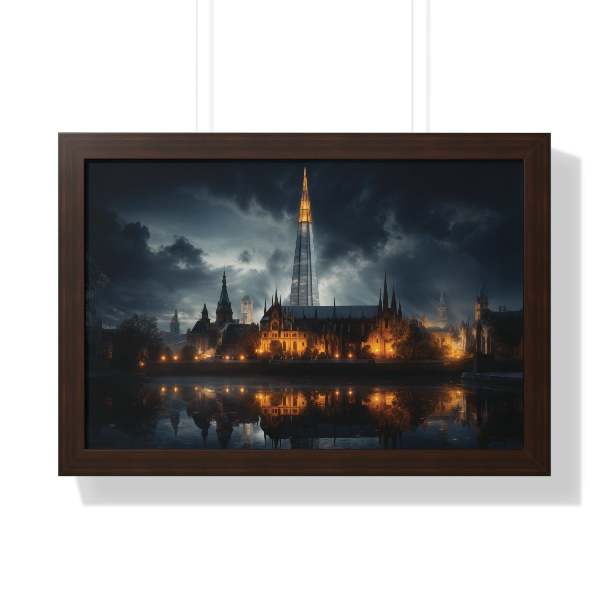 London Reflections: The Shard & Historic Skyline at Night – Elegant Cityscape Wall Art