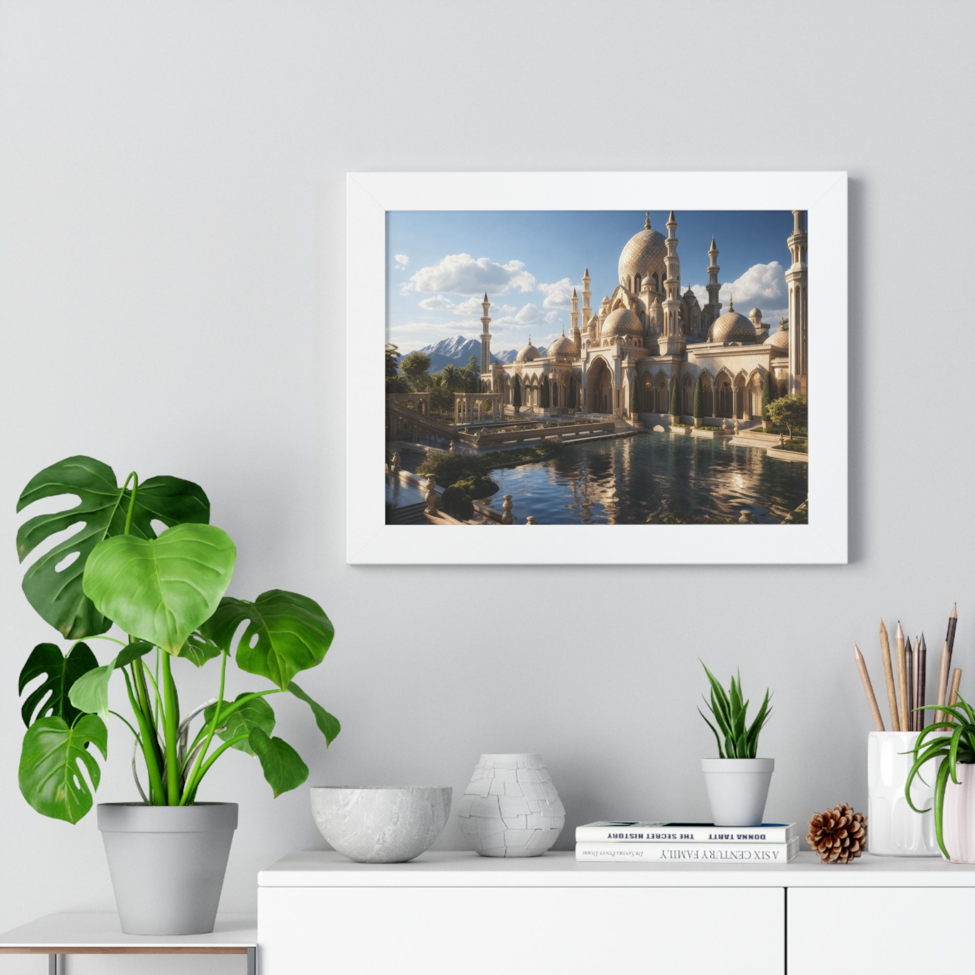 Alpine Majesty – Framed Mosque Reflection Wall Art