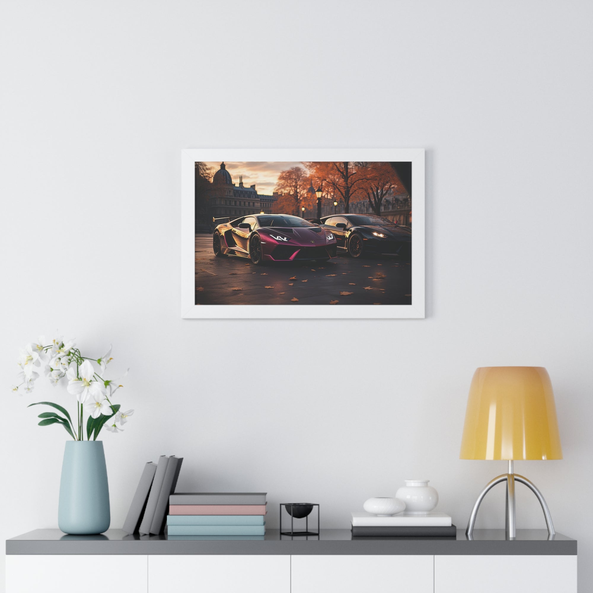 Urban Street Scene Lamborghini Artwork