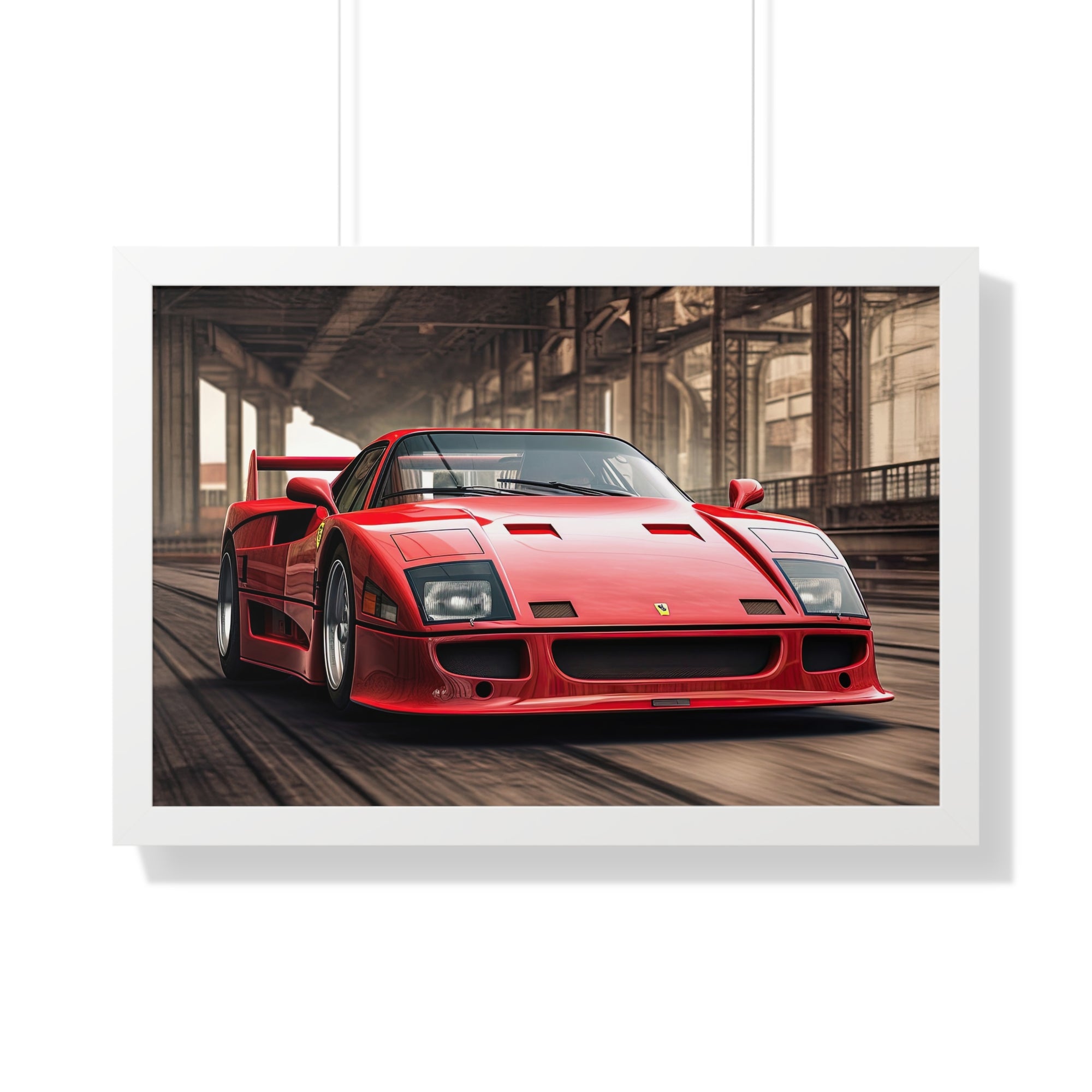 Ferrari F50 Wall Decor – Red Icon Framed in Horizontal Format