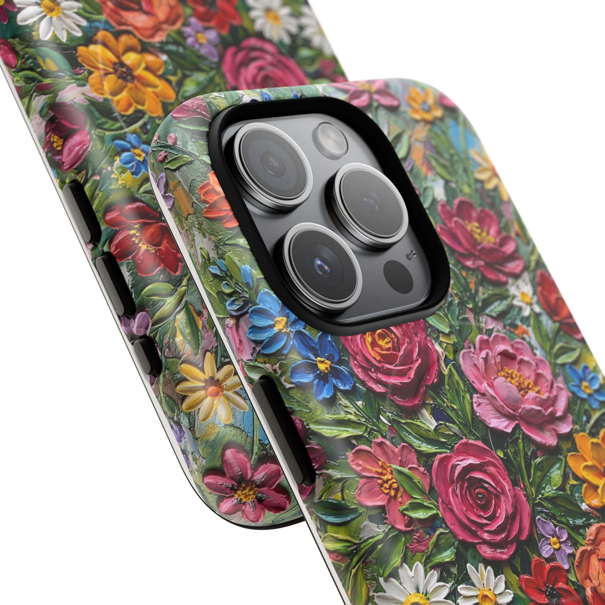 Painted Textured Style Floral Garden iPhone Case (MagSafe®)