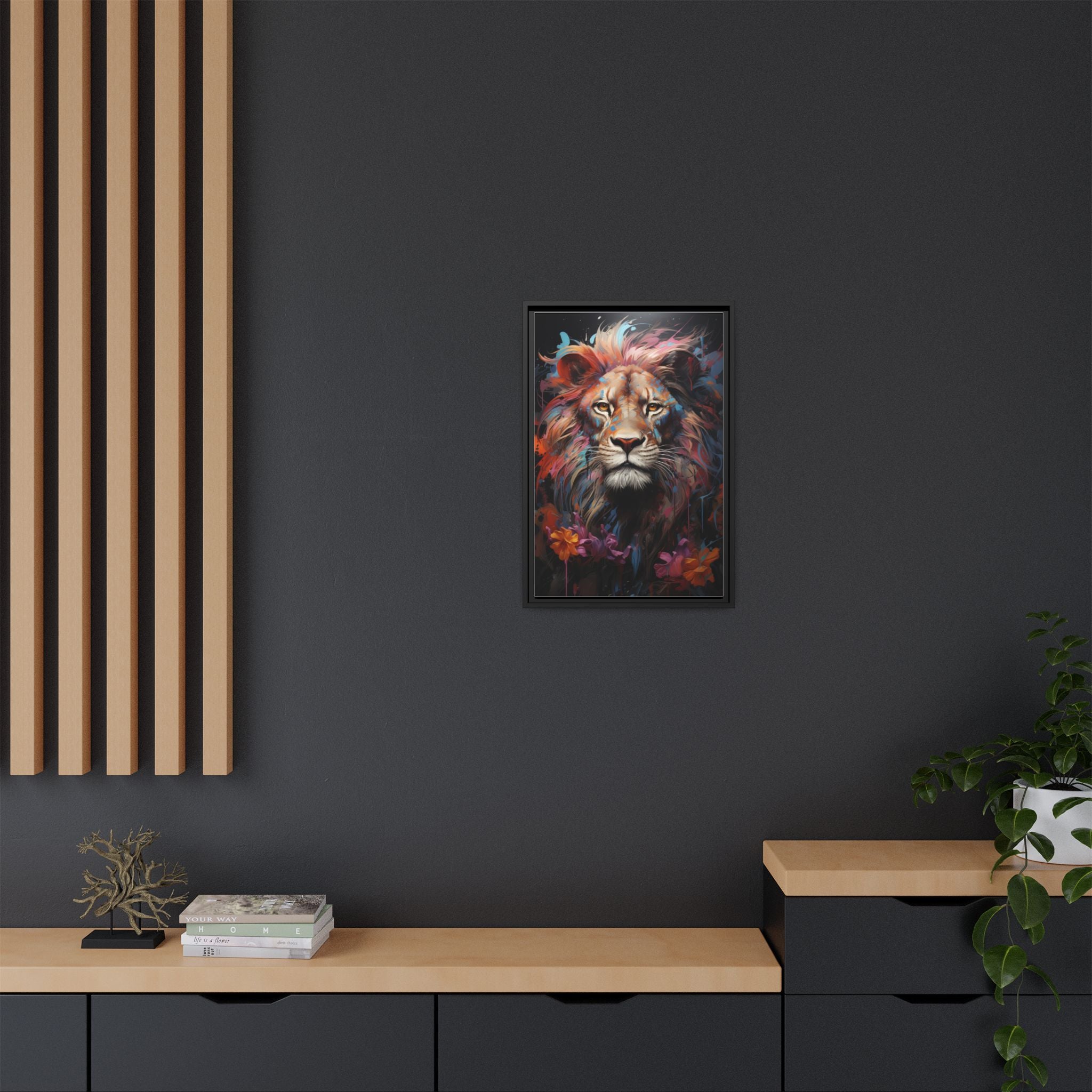 Majestic Jungle King – Abstract Color Splash Canvas