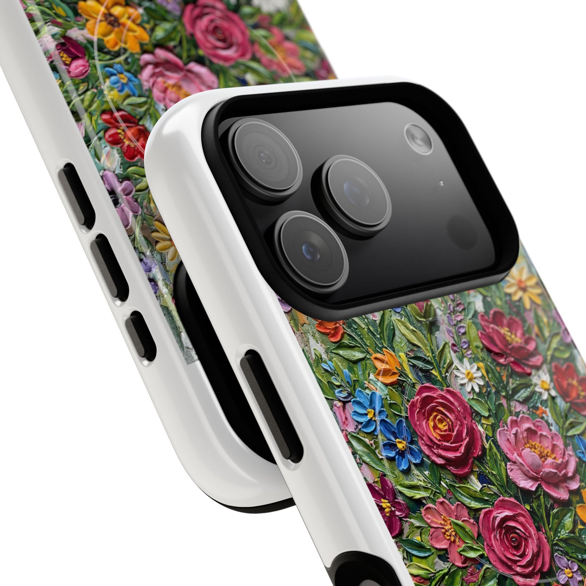 Painted Textured Style Floral Garden iPhone Case (MagSafe®)