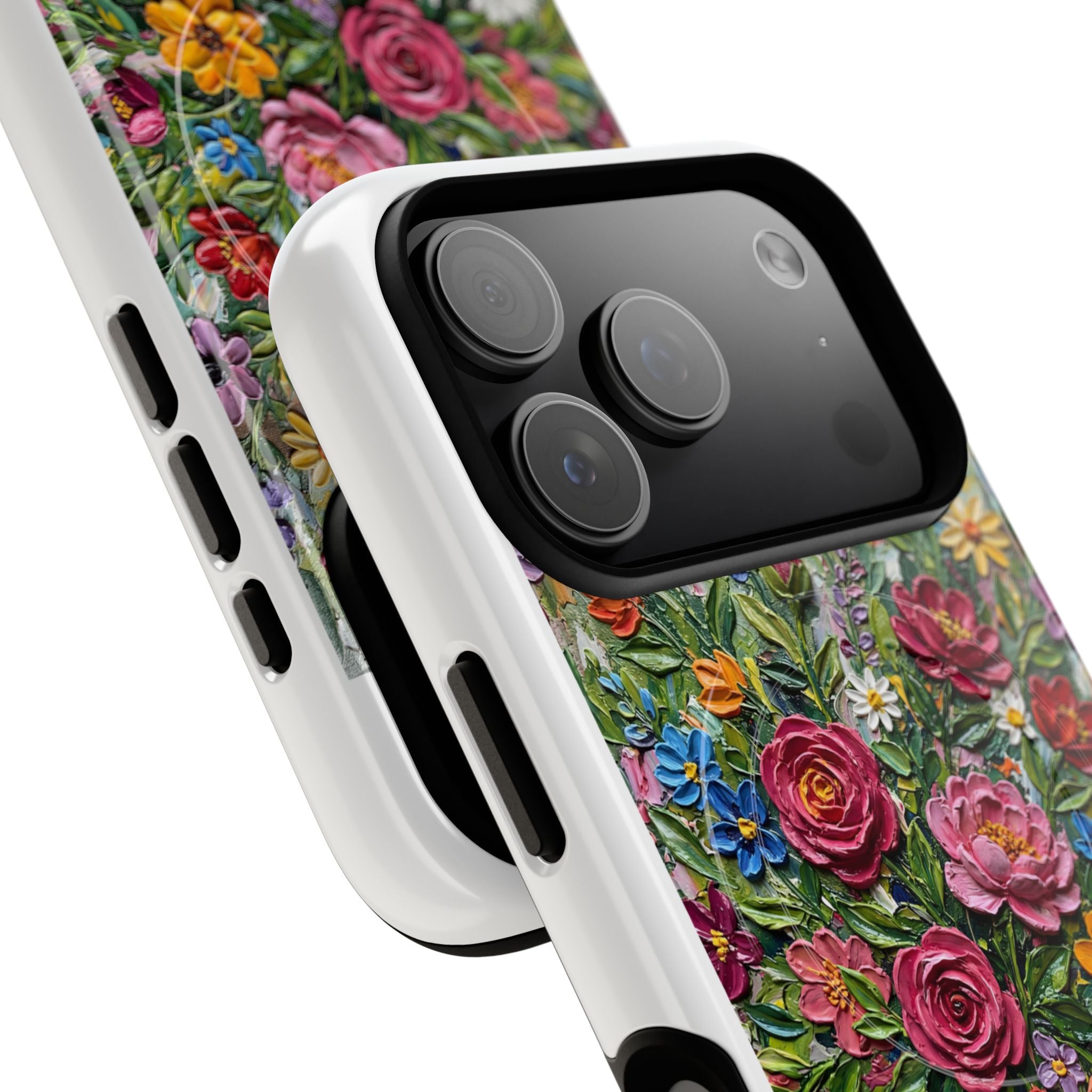 Painted Textured Style Floral Garden iPhone Case (MagSafe®)