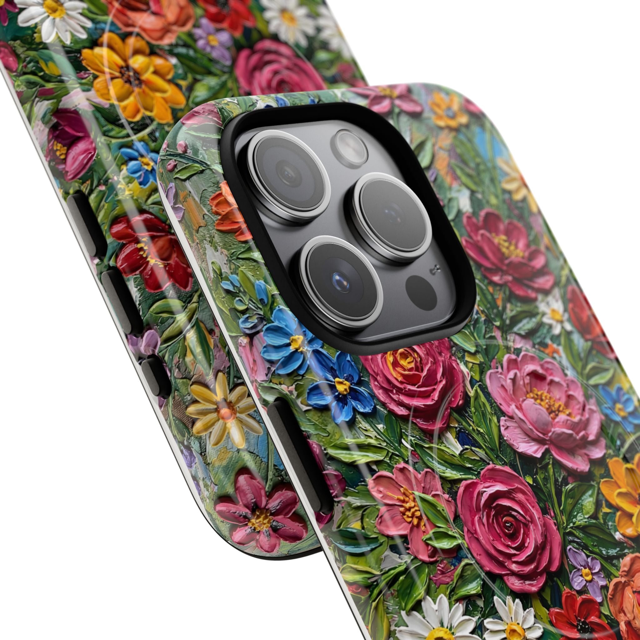 Painted Textured Style Floral Garden iPhone Case (MagSafe®)