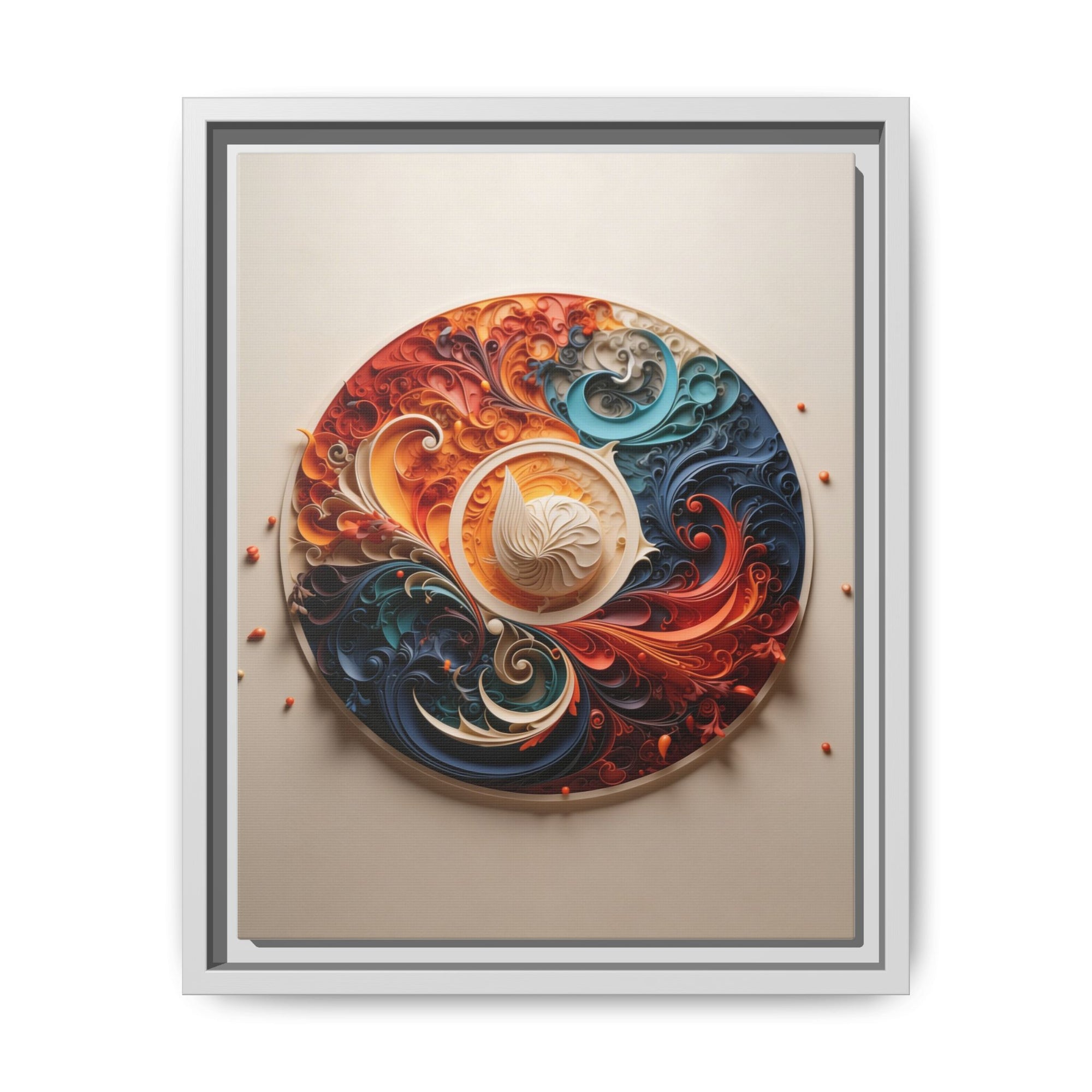 Circular Abstract Wall Art – Vibrant Swirl Design for Modern Interiors