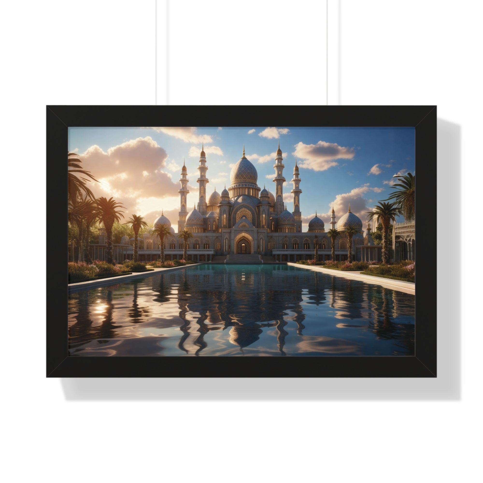 Sacred Stillness – Framed Sunset Mosque Print