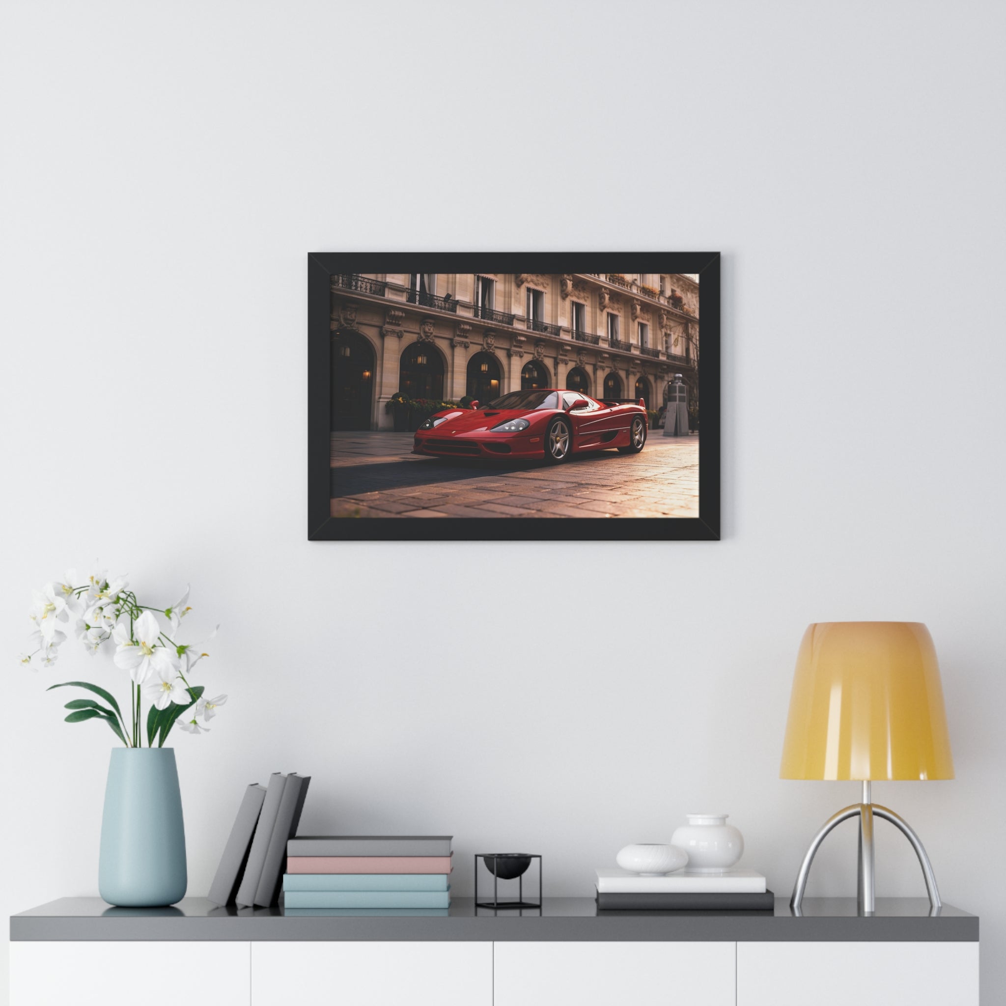 Framed Ferrari F50 – Red Icon in Horizontal Display