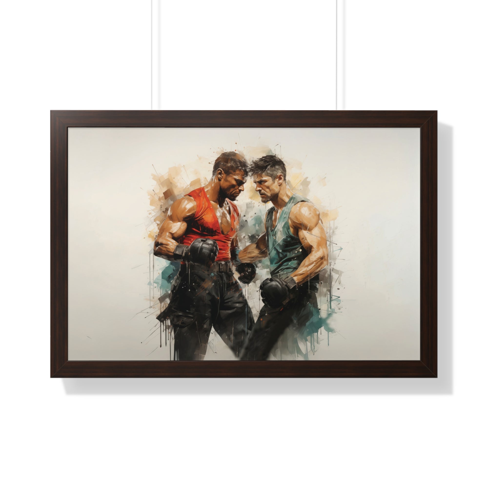 Framed Confrontation – Abstract Fighter Wall Art