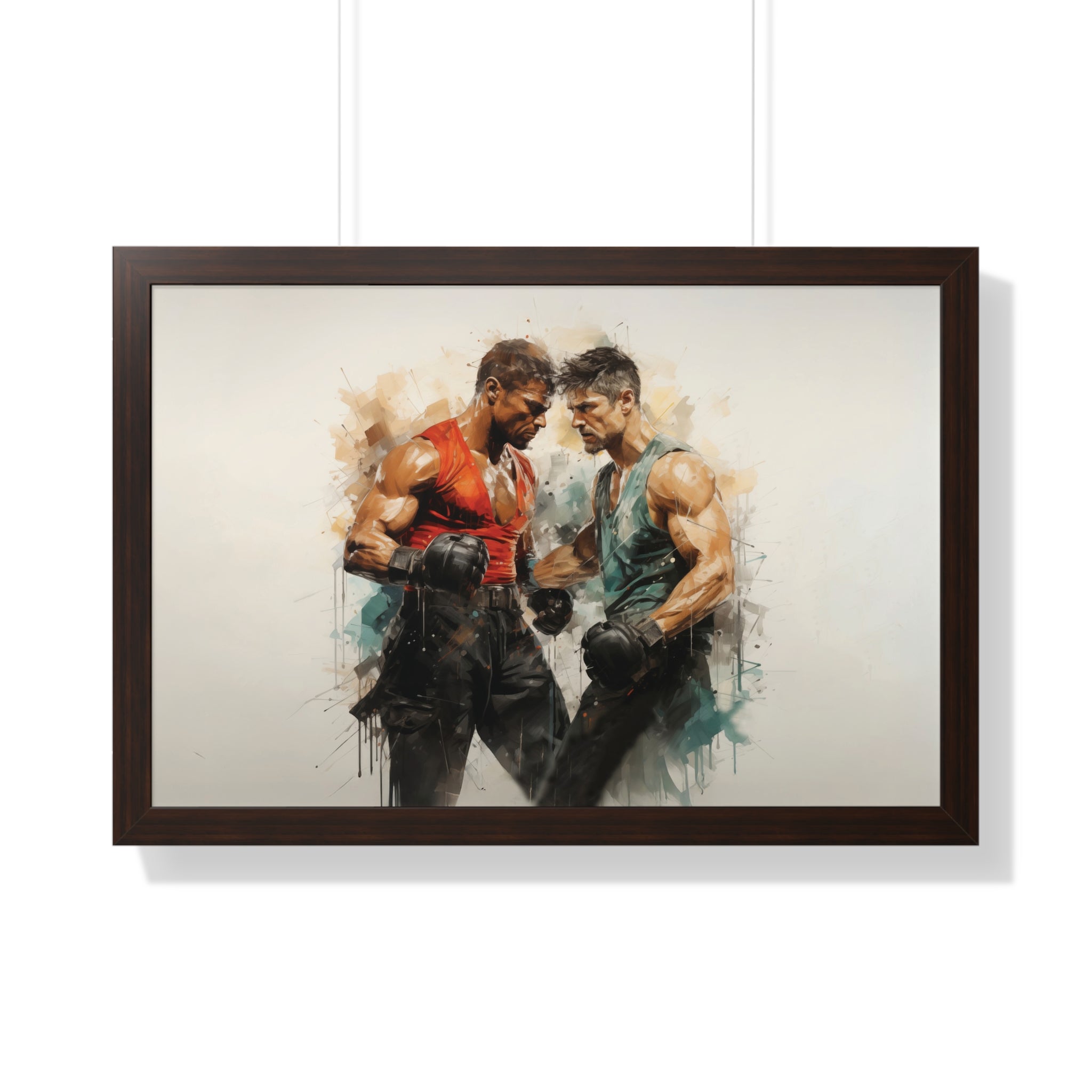 Framed Confrontation – Abstract Fighter Wall Art