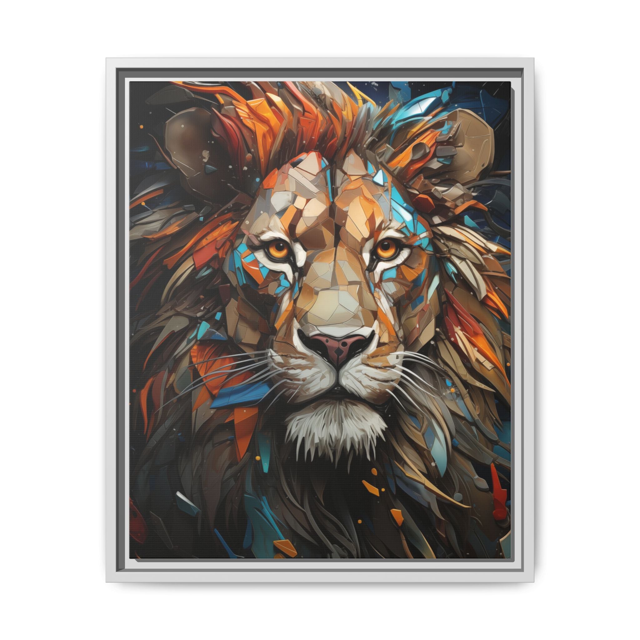 Color Splash Lion Face Canvas