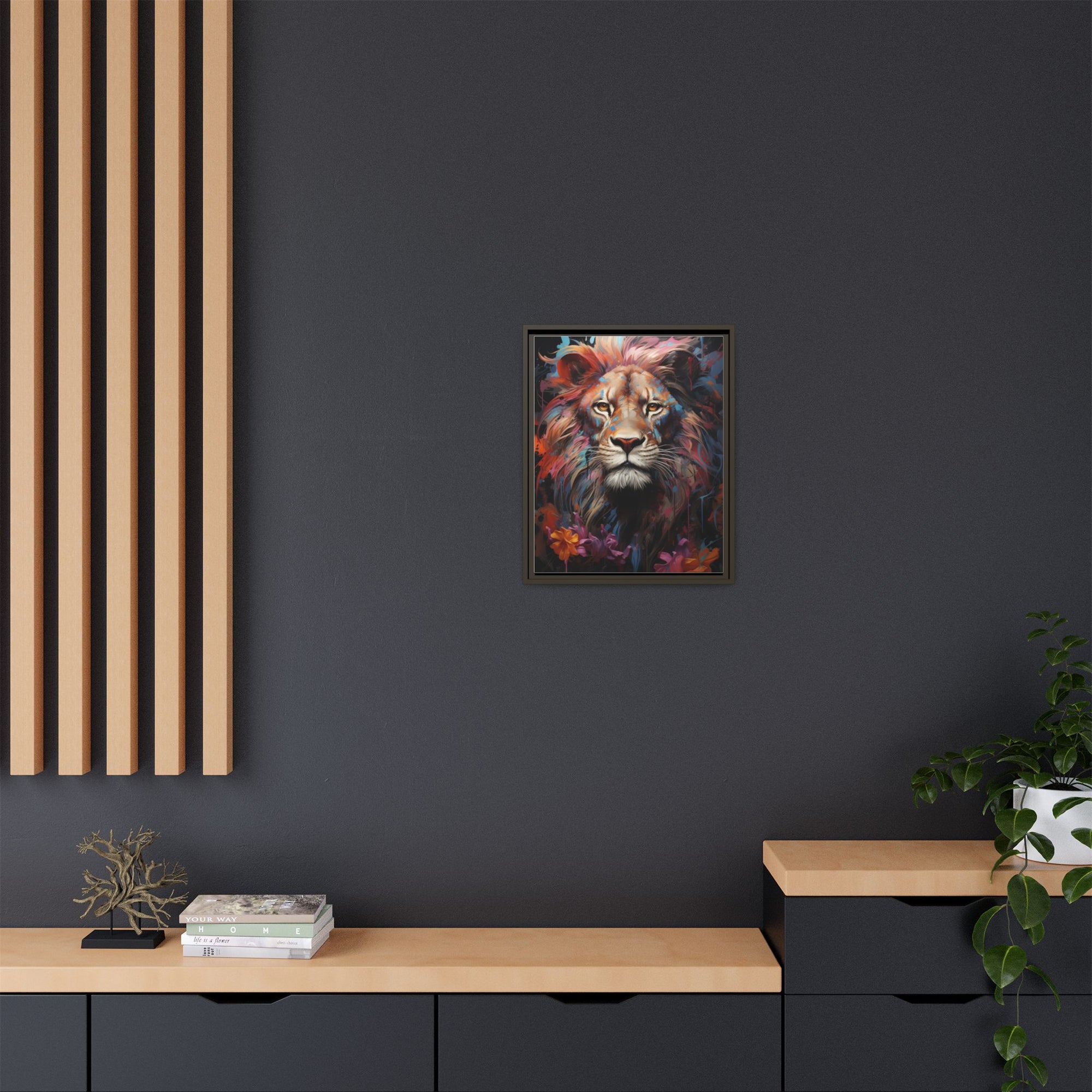 Majestic Jungle King – Abstract Color Splash Canvas