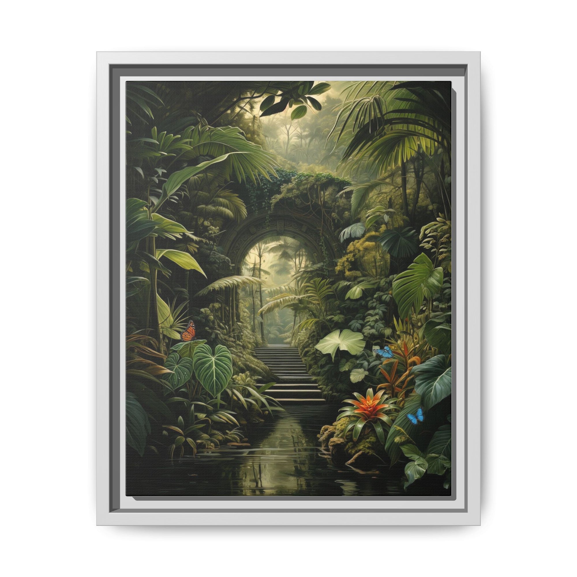 🌴Tropical Forest Illusion – Cinematic Jungle Pathway Wall Art  Luxury Botanical Decor