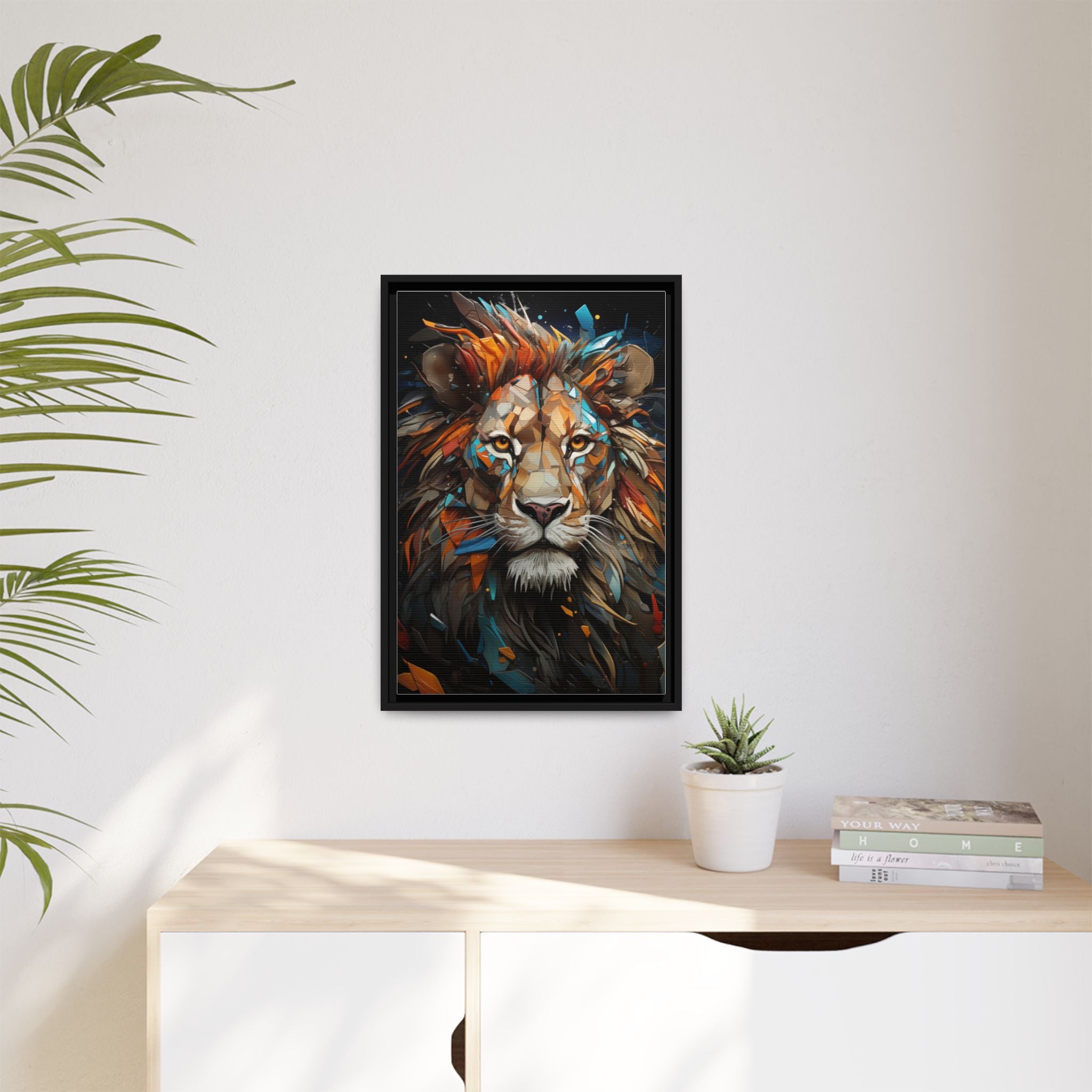 Color Splash Lion Face Canvas