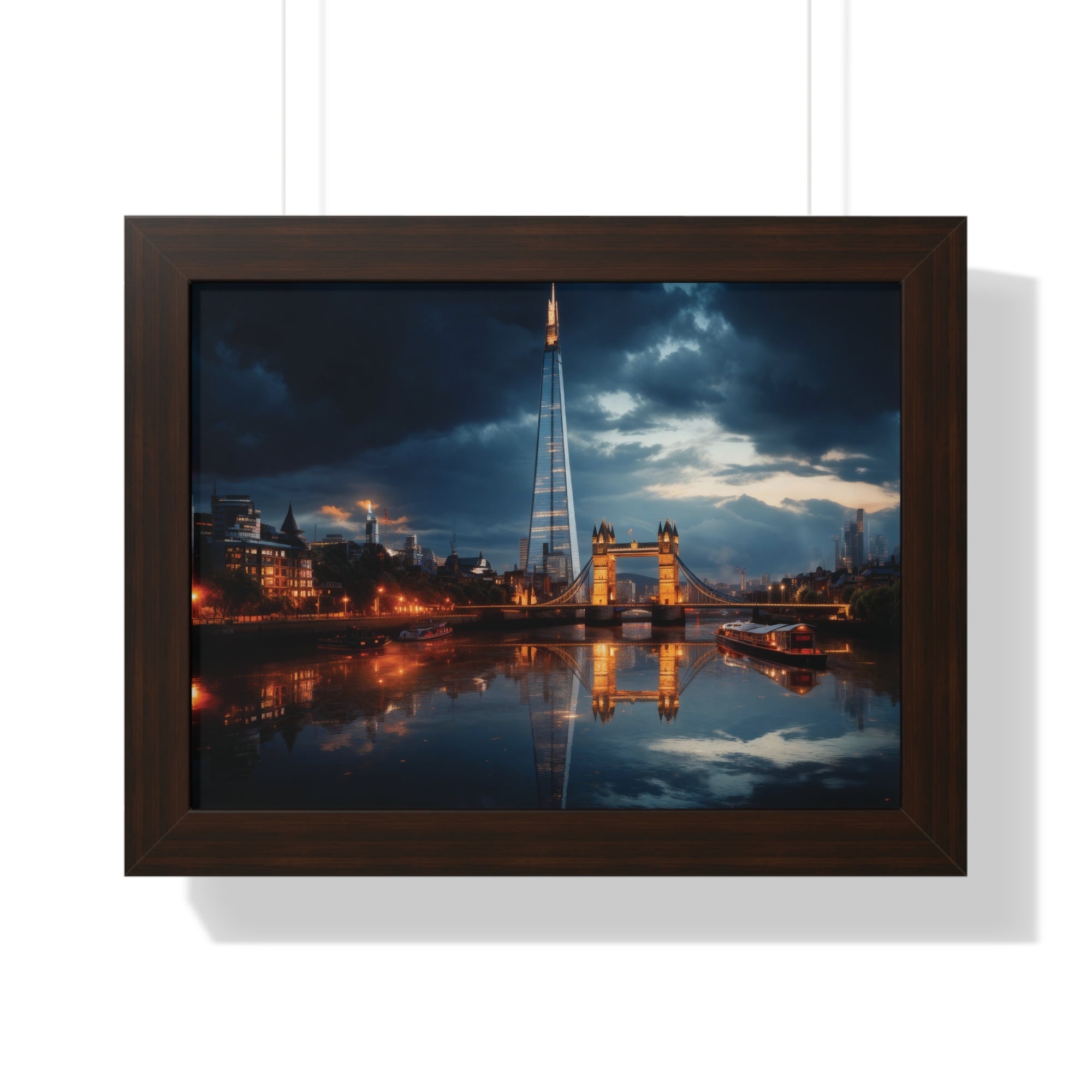 London Twilight Panorama – The Shard & Tower Bridge Wall Art