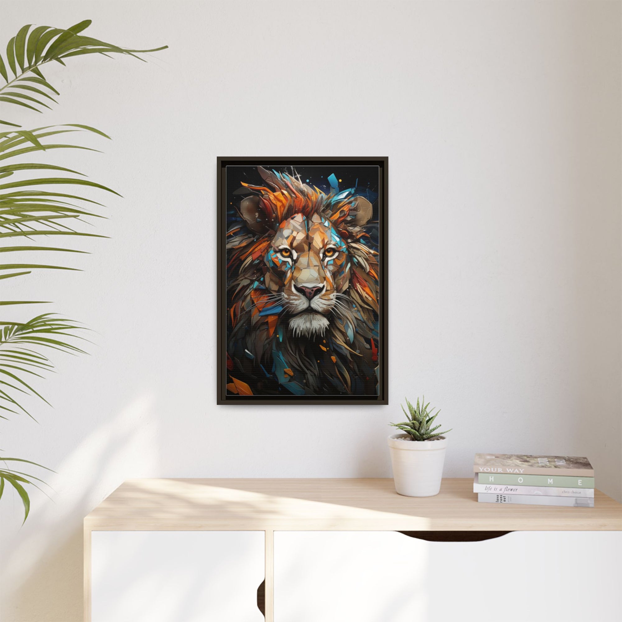 Color Splash Lion Face Canvas