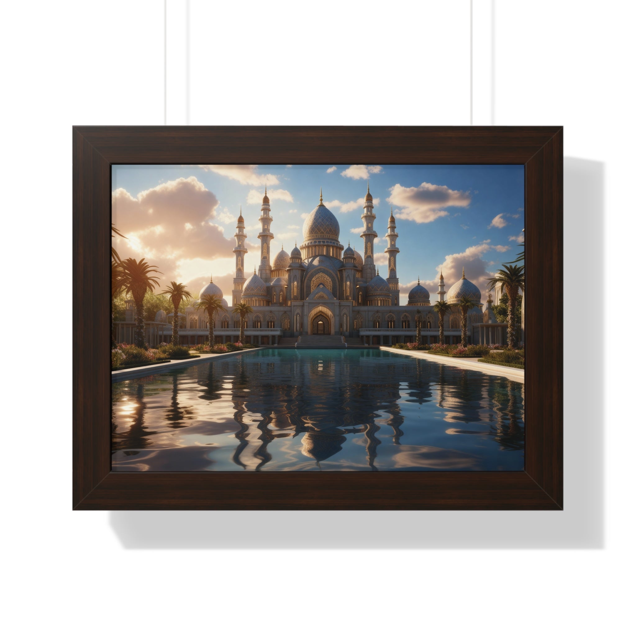 Sacred Stillness – Framed Sunset Mosque Print