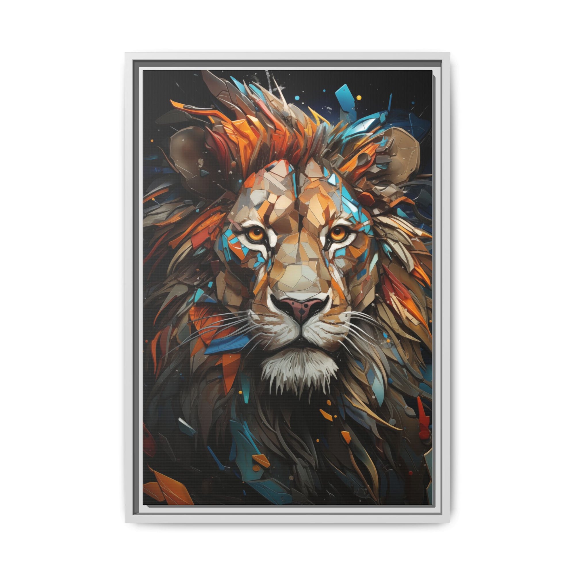 Color Splash Lion Face Canvas