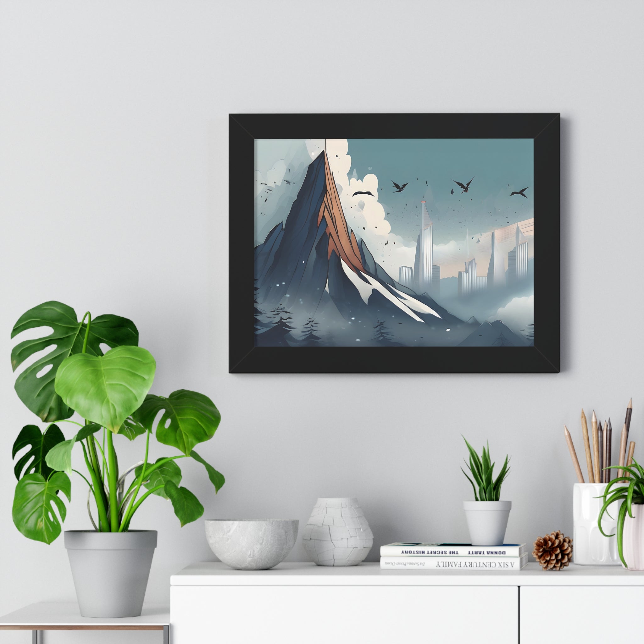 Urban Peaks – Snowy Landscape Meets Modern Cityscape