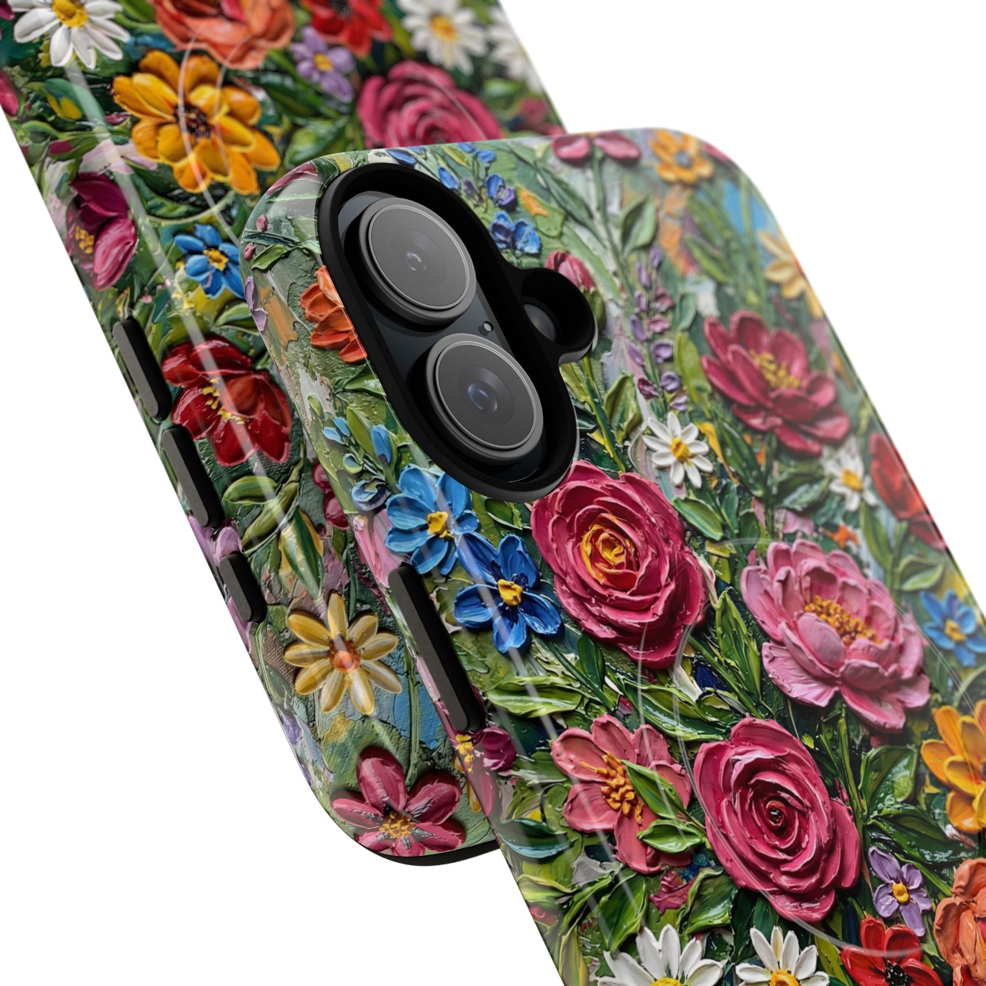 Painted Textured Style Floral Garden iPhone Case (MagSafe®)