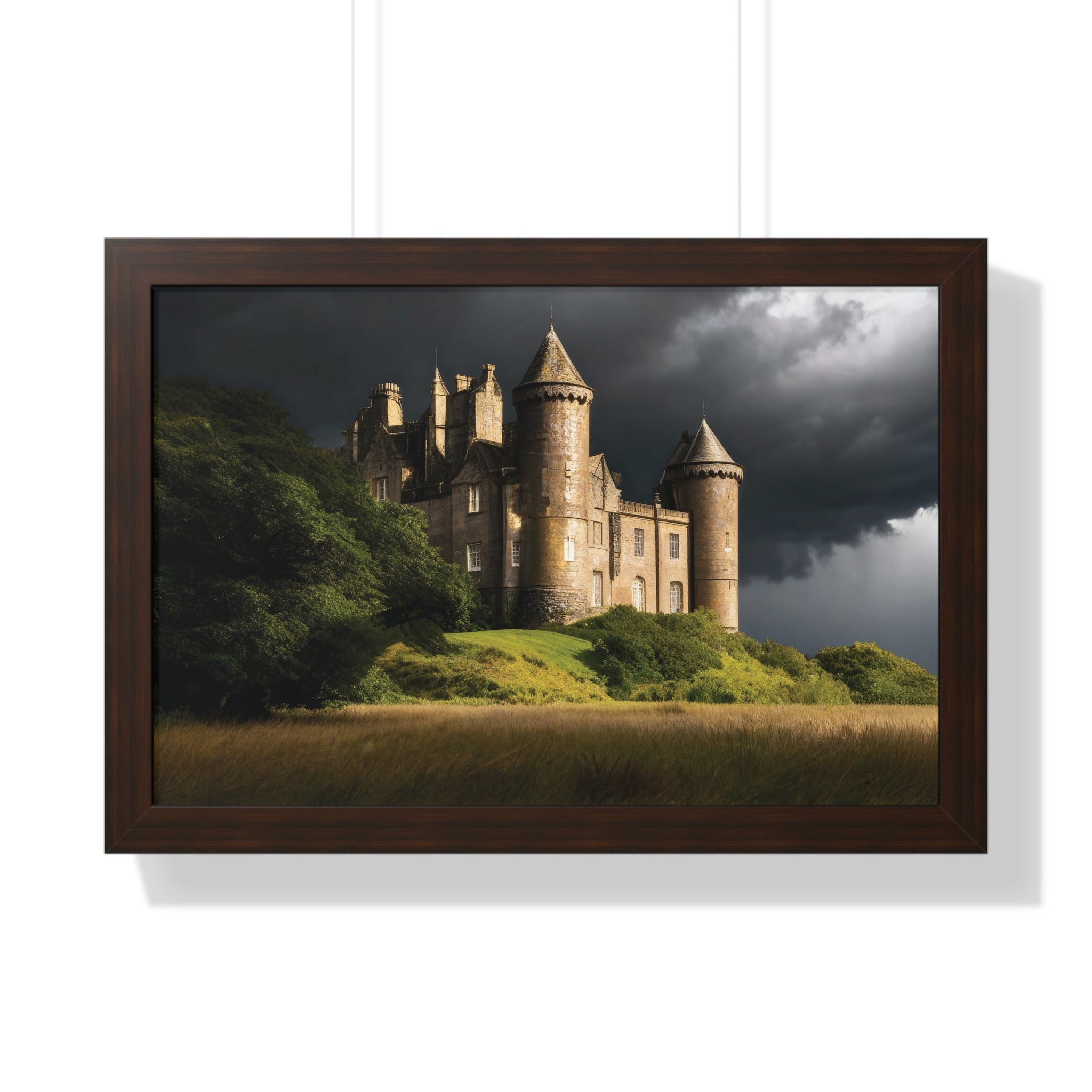 Scottish Castle in Stormy Twilight – Dramatic Landscape Wall Art Print