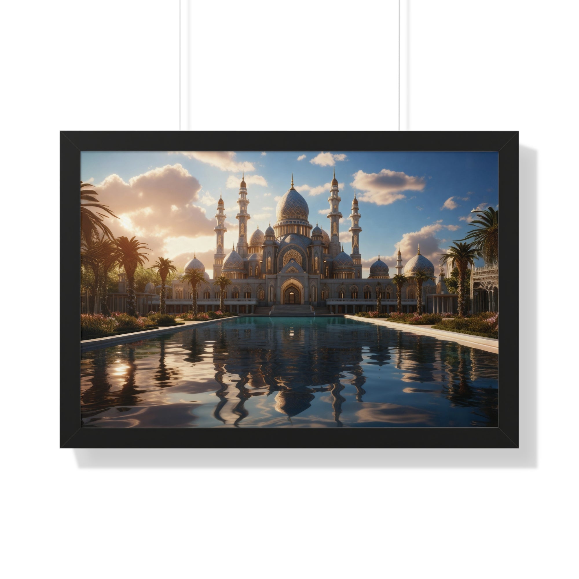 Sacred Stillness – Framed Sunset Mosque Print