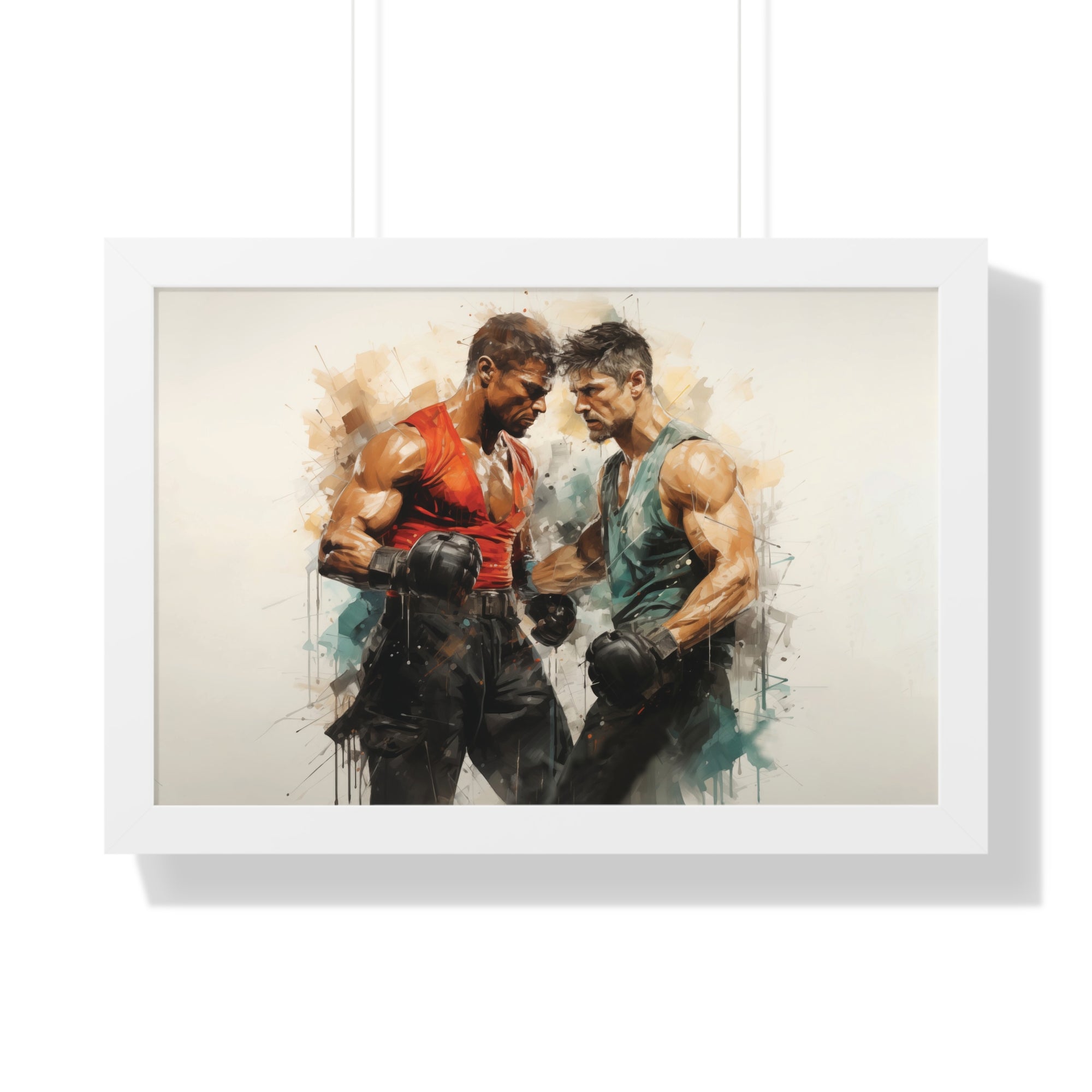 Framed Confrontation – Abstract Fighter Wall Art