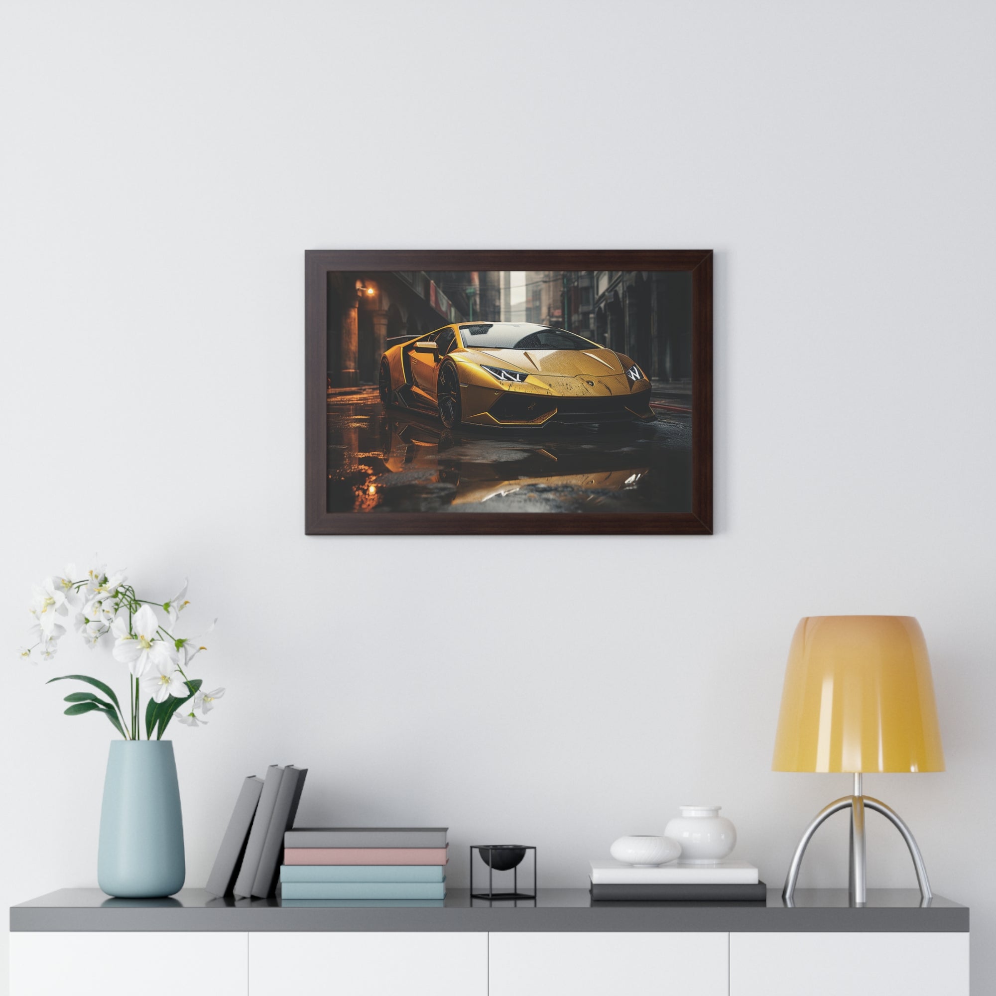 Golden Lamborghini Aventador – Luxury Supercar Wall Art