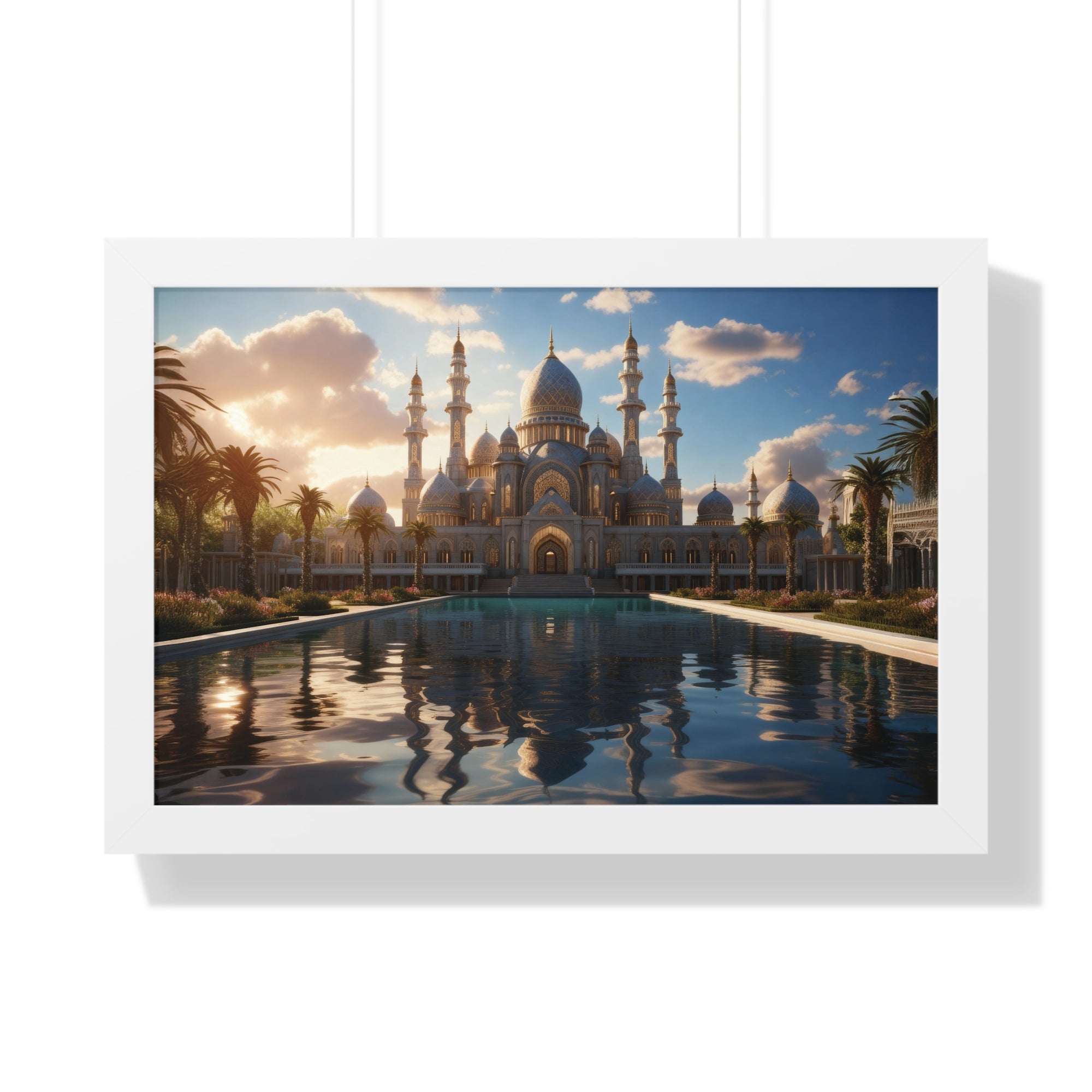 Sacred Stillness – Framed Sunset Mosque Print