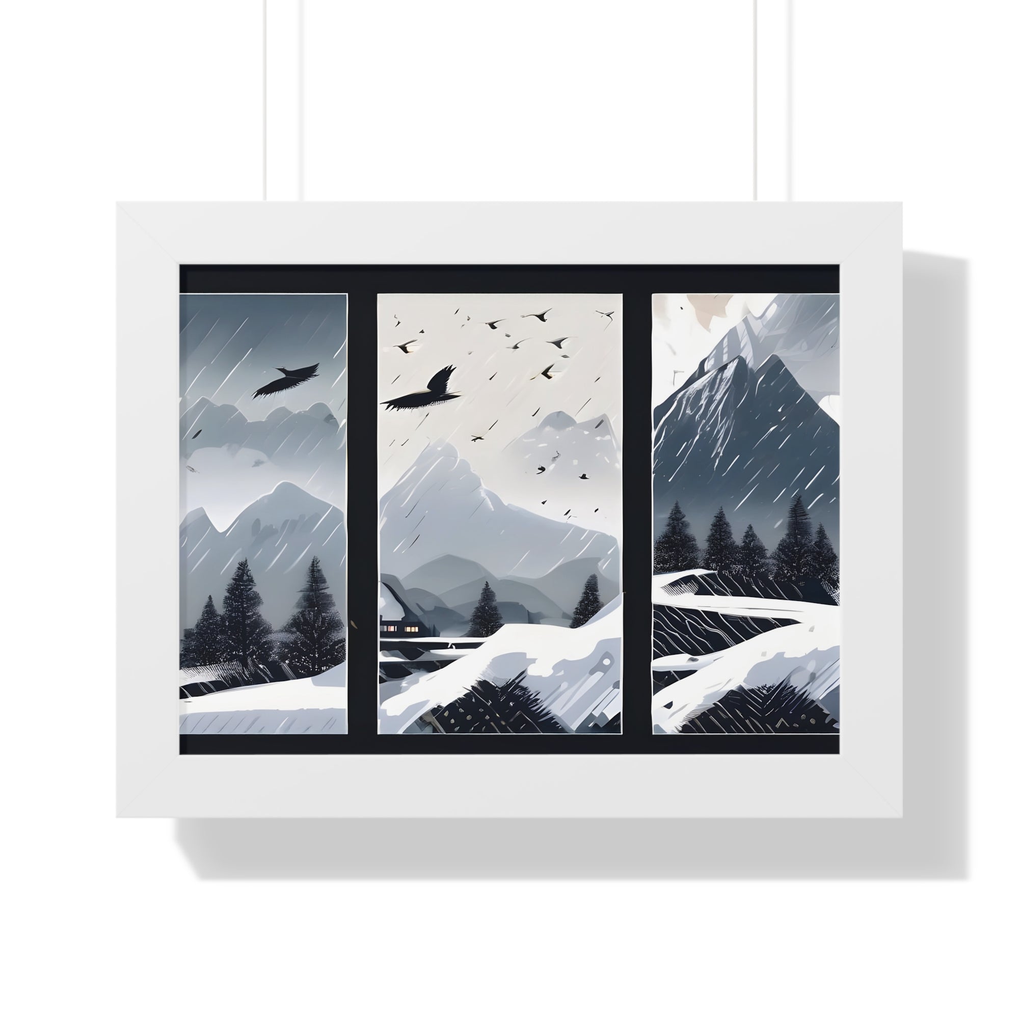 Silent Snowfall – Cozy Cabin in the Woods Canvas Art