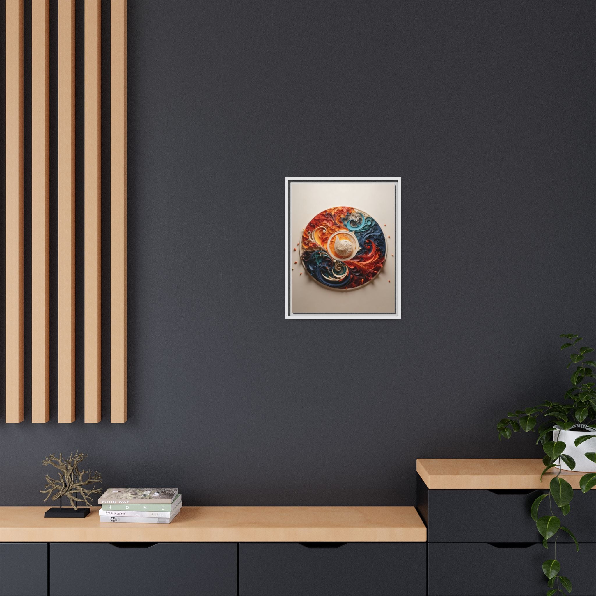 Circular Abstract Wall Art – Vibrant Swirl Design for Modern Interiors