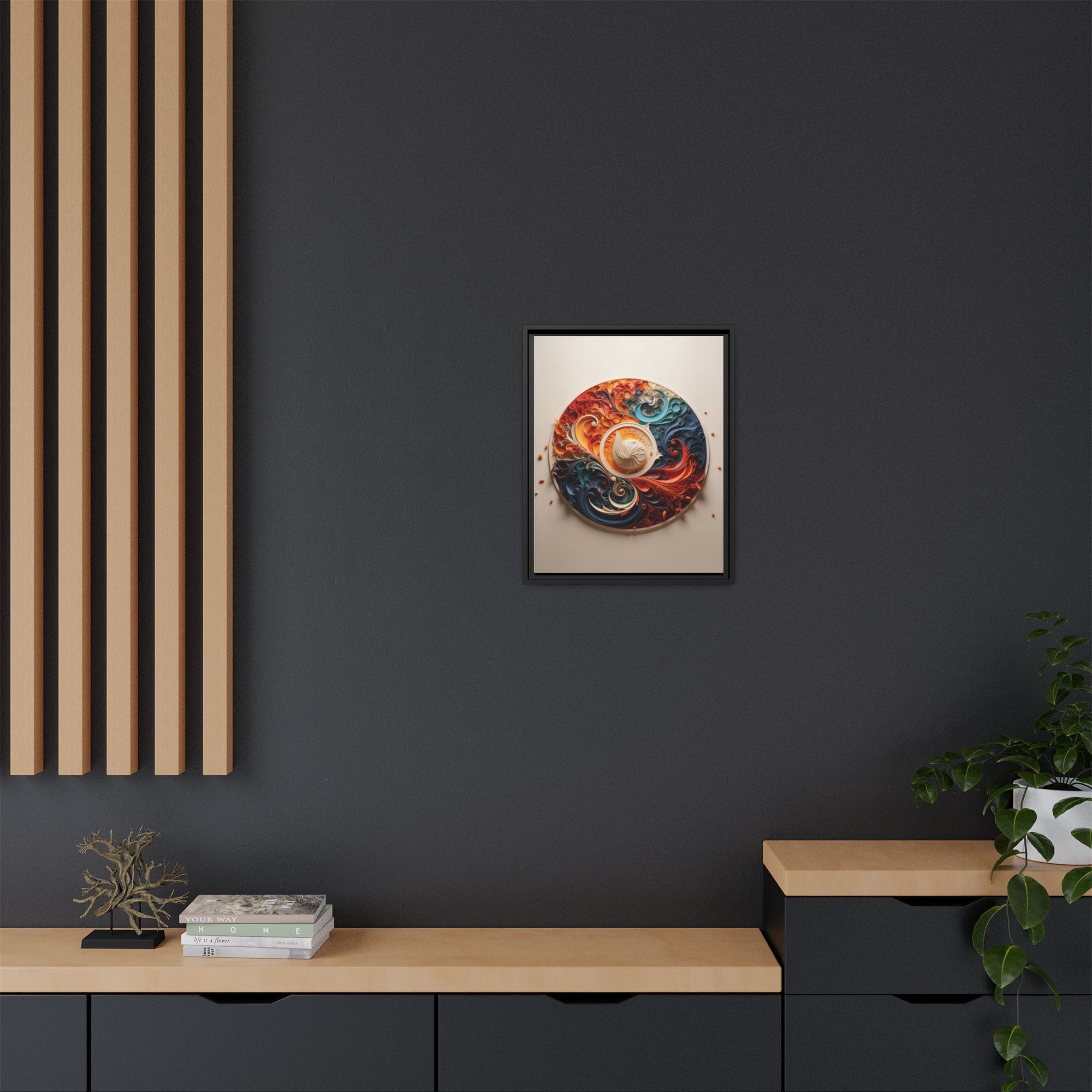 Circular Abstract Wall Art – Vibrant Swirl Design for Modern Interiors
