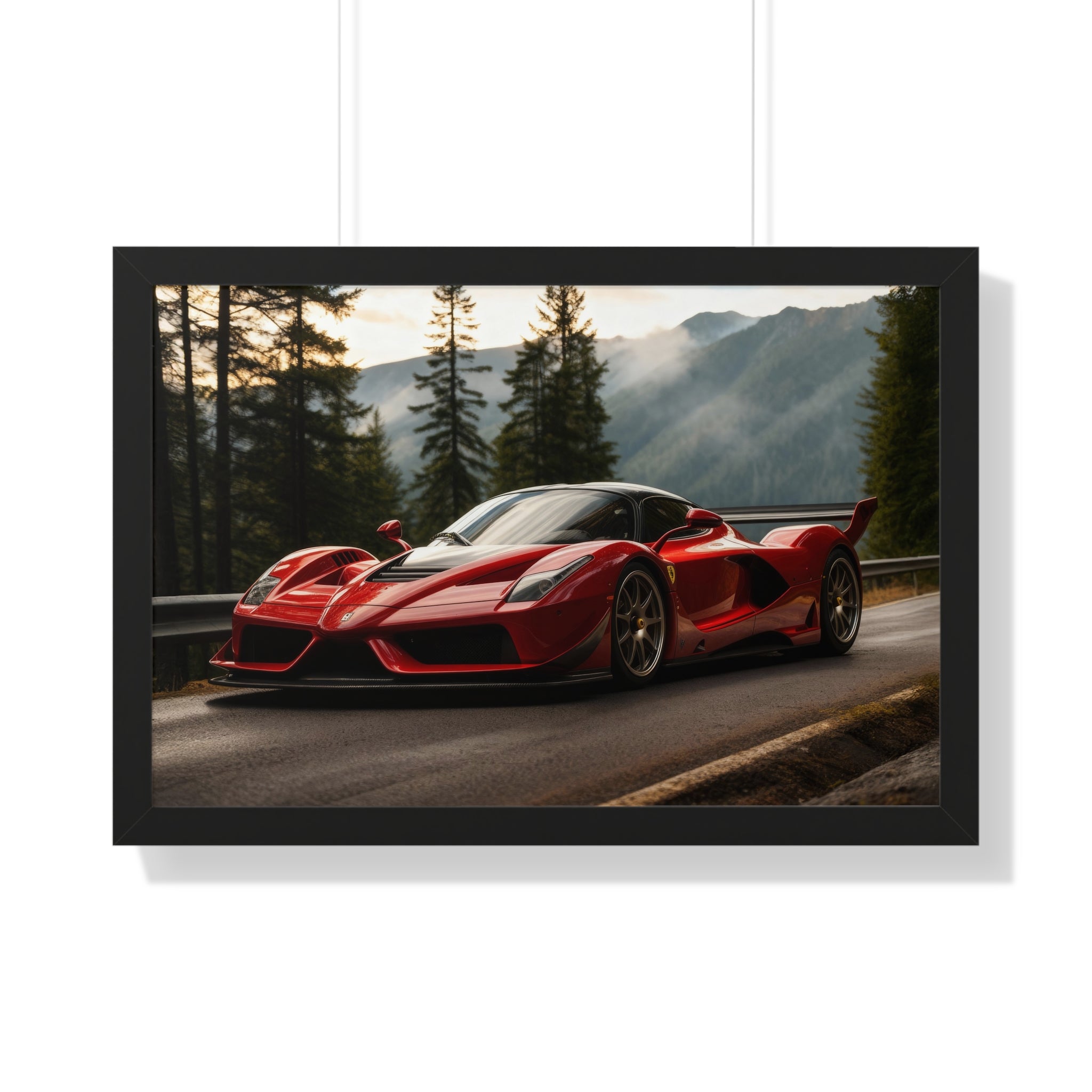 Cinematic Ferrari F50 – Red Icon in Horizontal Framed Display