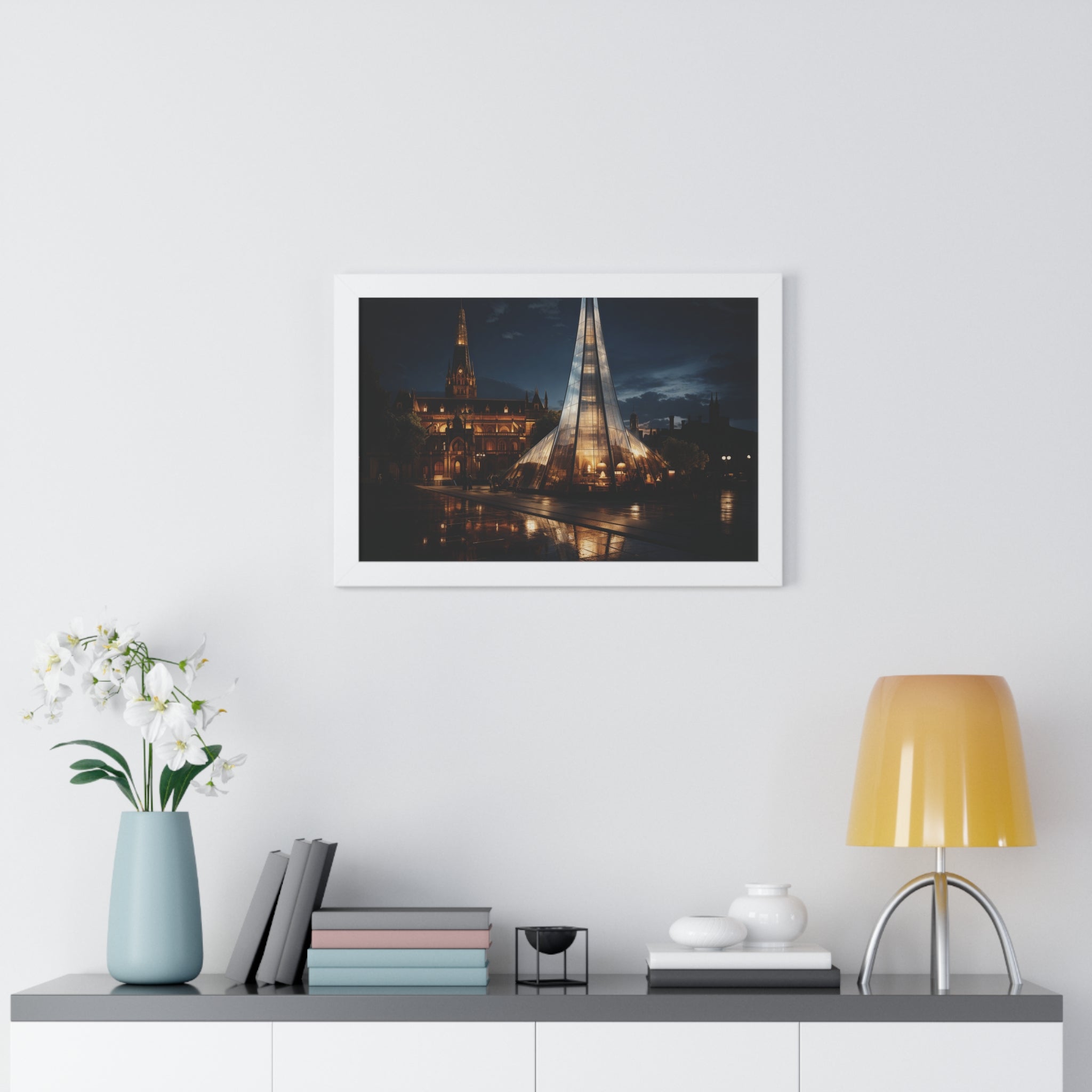 Timeless Contrast Historic London Facade & Glass Tower – Architectural Wall Art