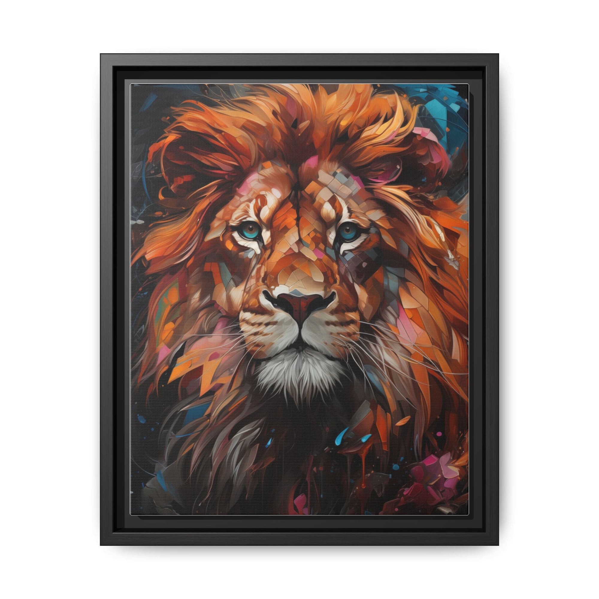 Fierce Elegance Multicolour Lion Art for Statement Space