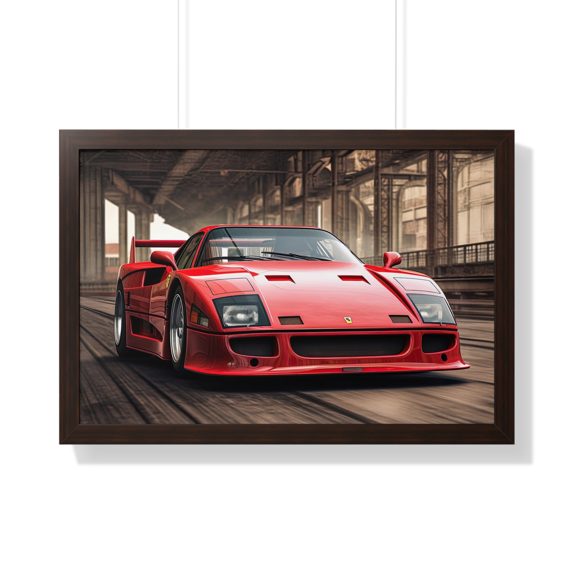 Ferrari F50 Wall Decor – Red Icon Framed in Horizontal Format