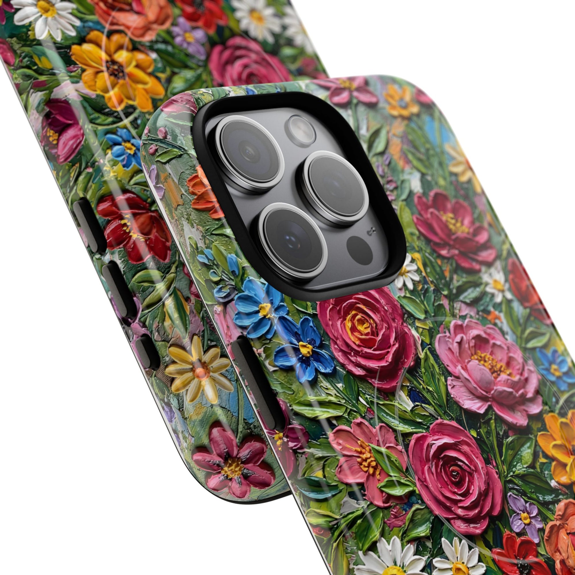 Painted Textured Style Floral Garden iPhone Case (MagSafe®)