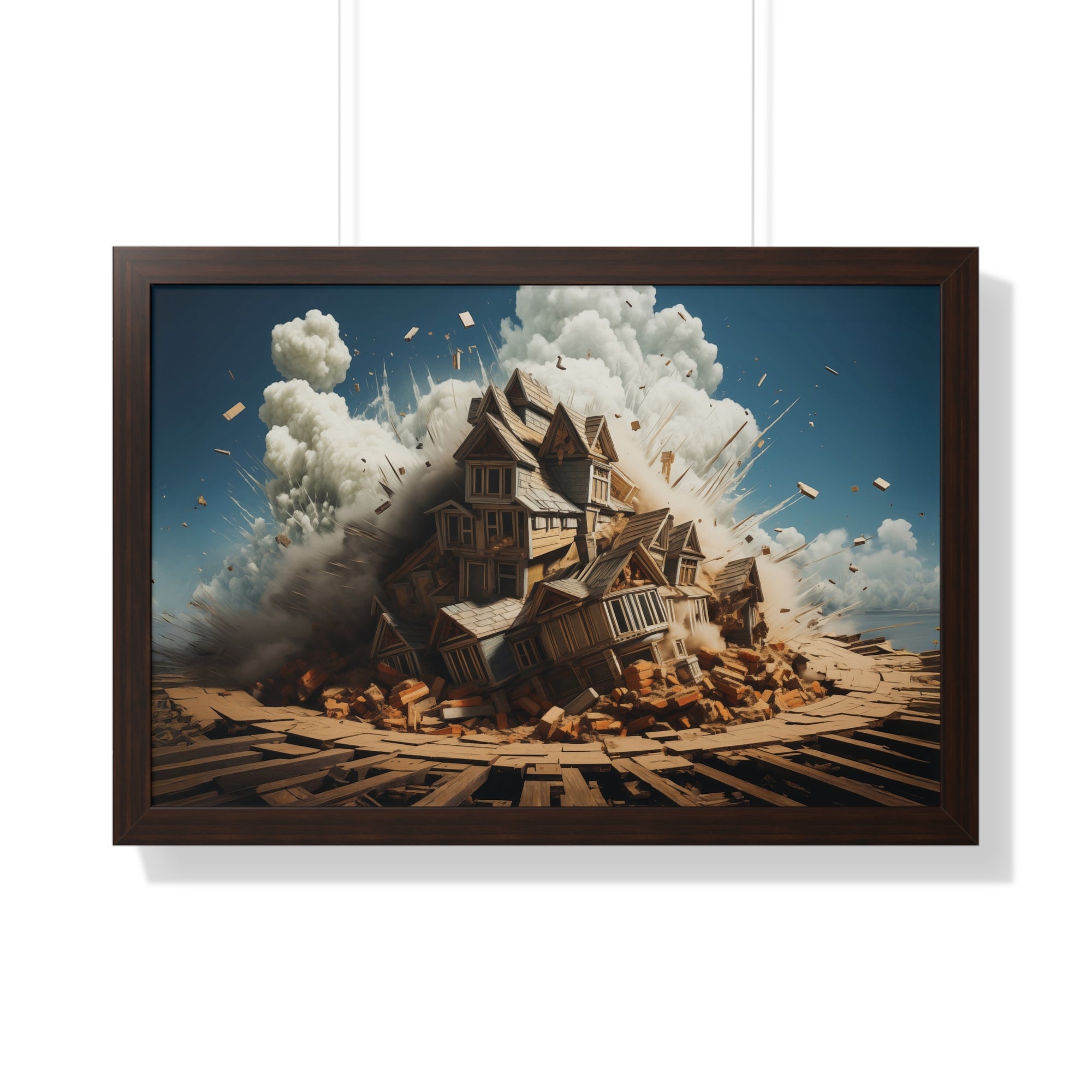 House Explosion Art Print - Modern Architectural Decor
