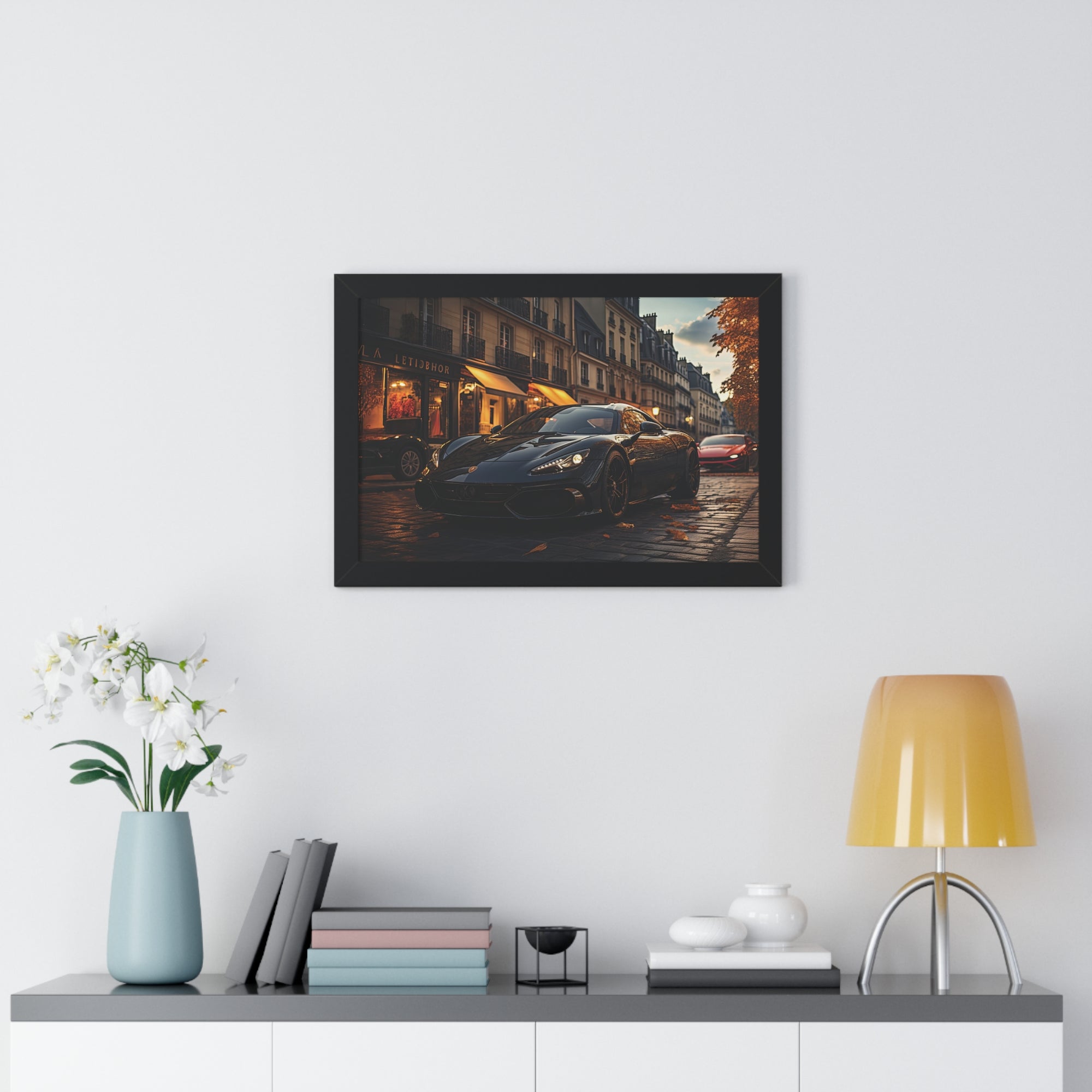 Moody Night Street Lamborghini Artwork