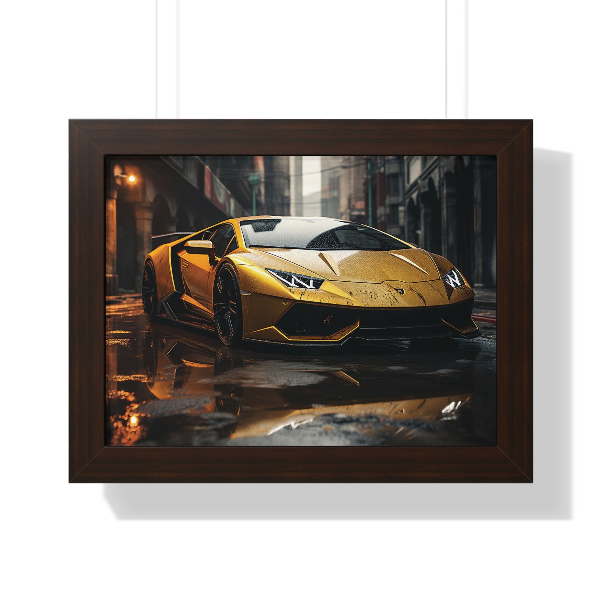 Golden Lamborghini Aventador – Luxury Supercar Wall Art