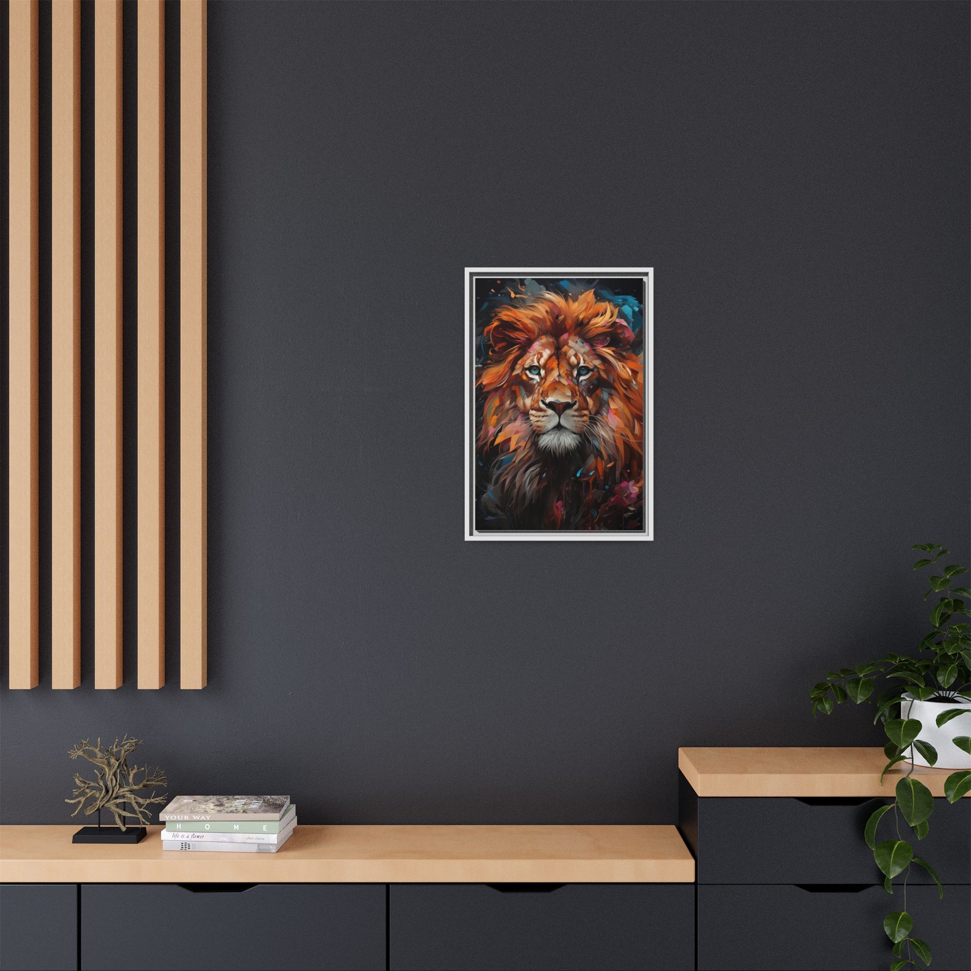 Fierce Elegance Multicolour Lion Art for Statement Space