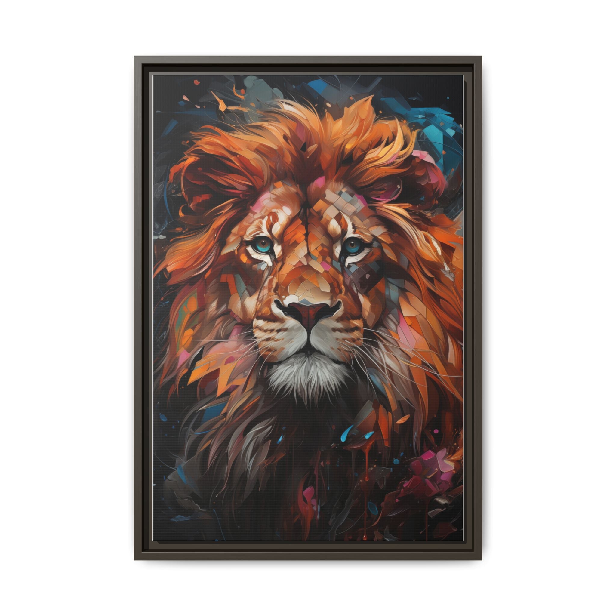 Fierce Elegance Multicolour Lion Art for Statement Space