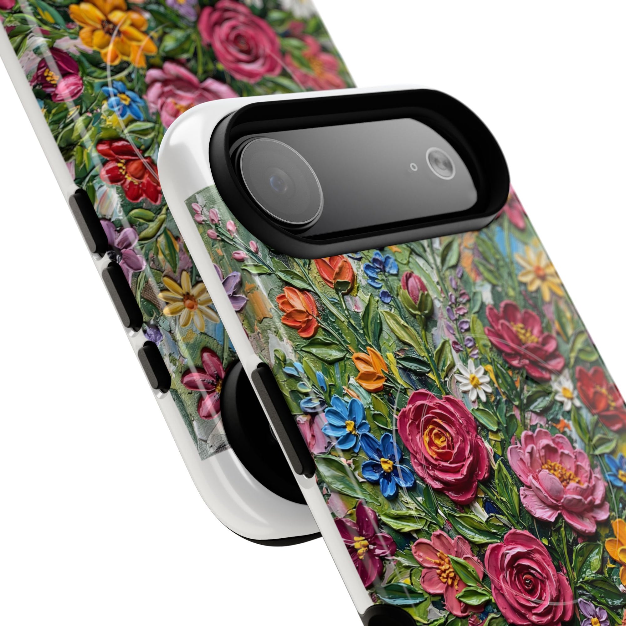 Painted Textured Style Floral Garden iPhone Case (MagSafe®)