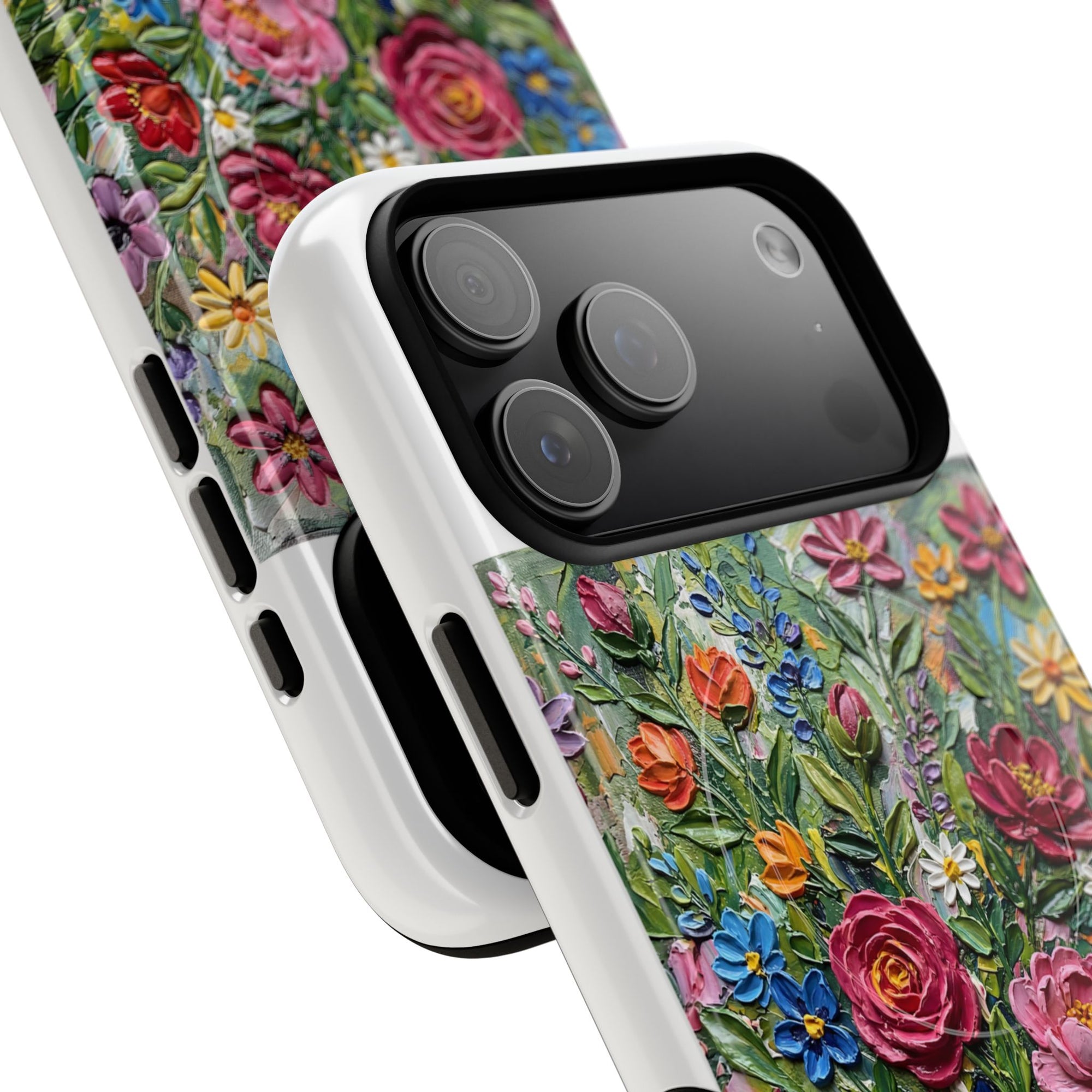 Painted Textured Style Floral Garden iPhone Case (MagSafe®)