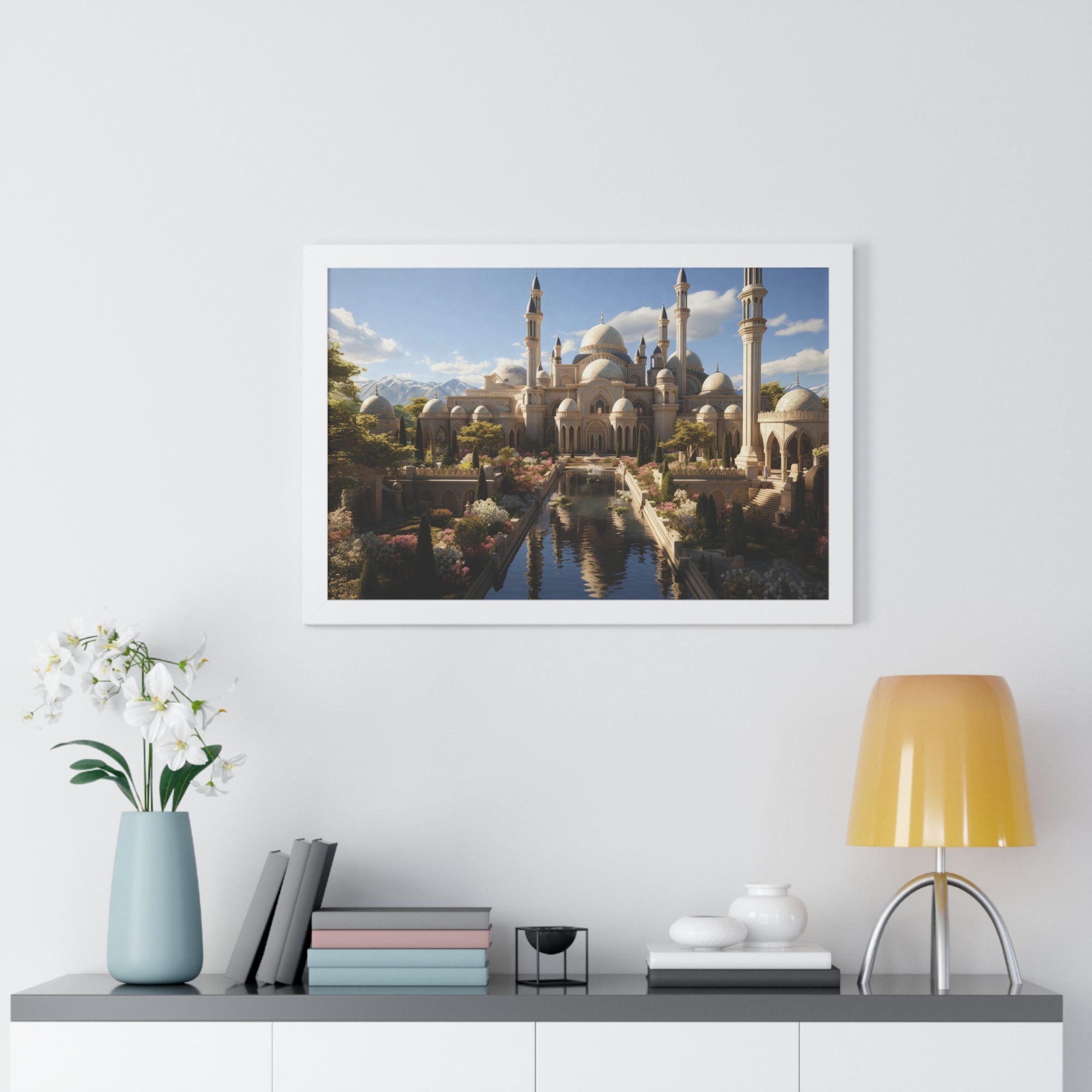 Palace of Stillness – Framed Islamic Garden Reflections Wall Art