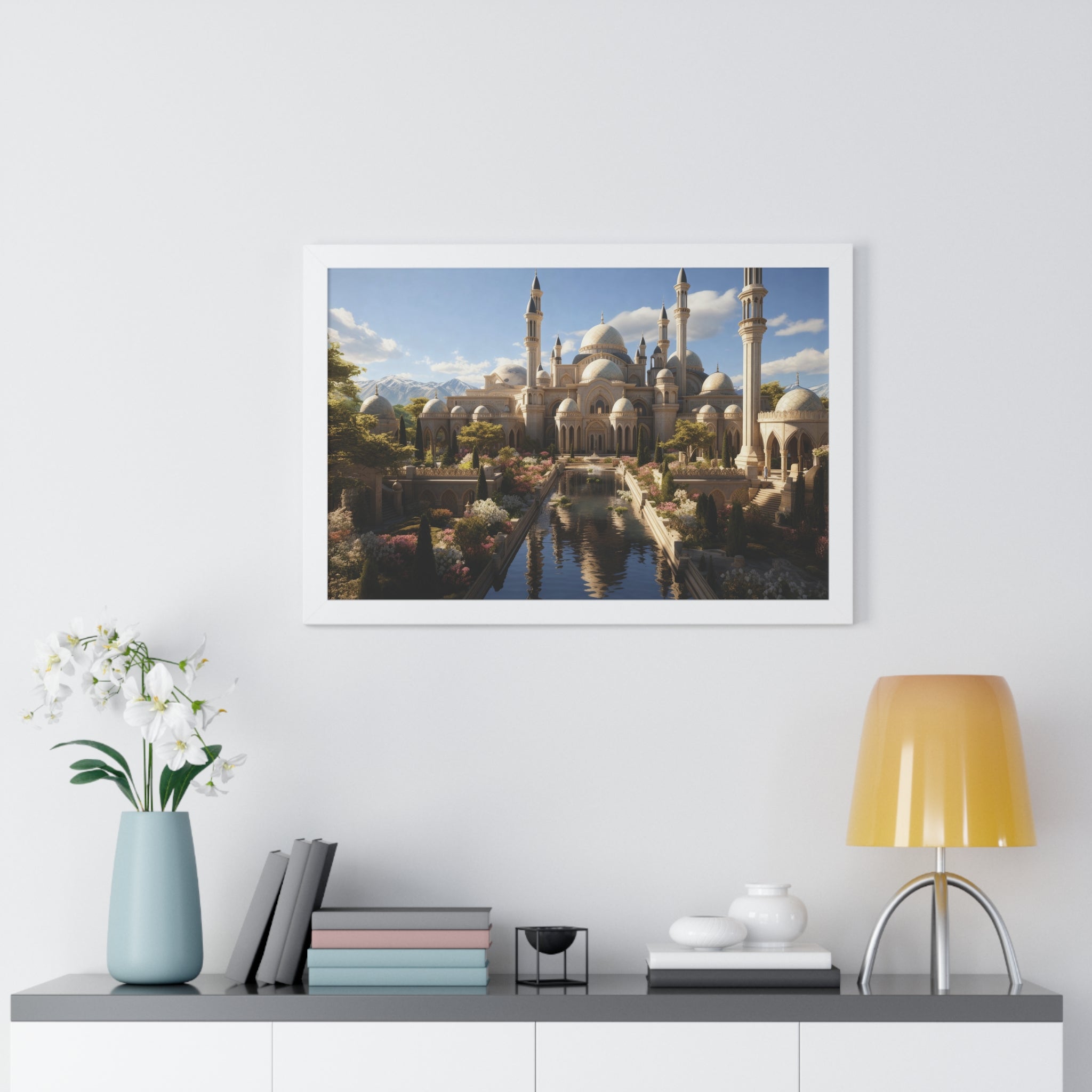 Palace of Stillness – Framed Islamic Garden Reflections Wall Art
