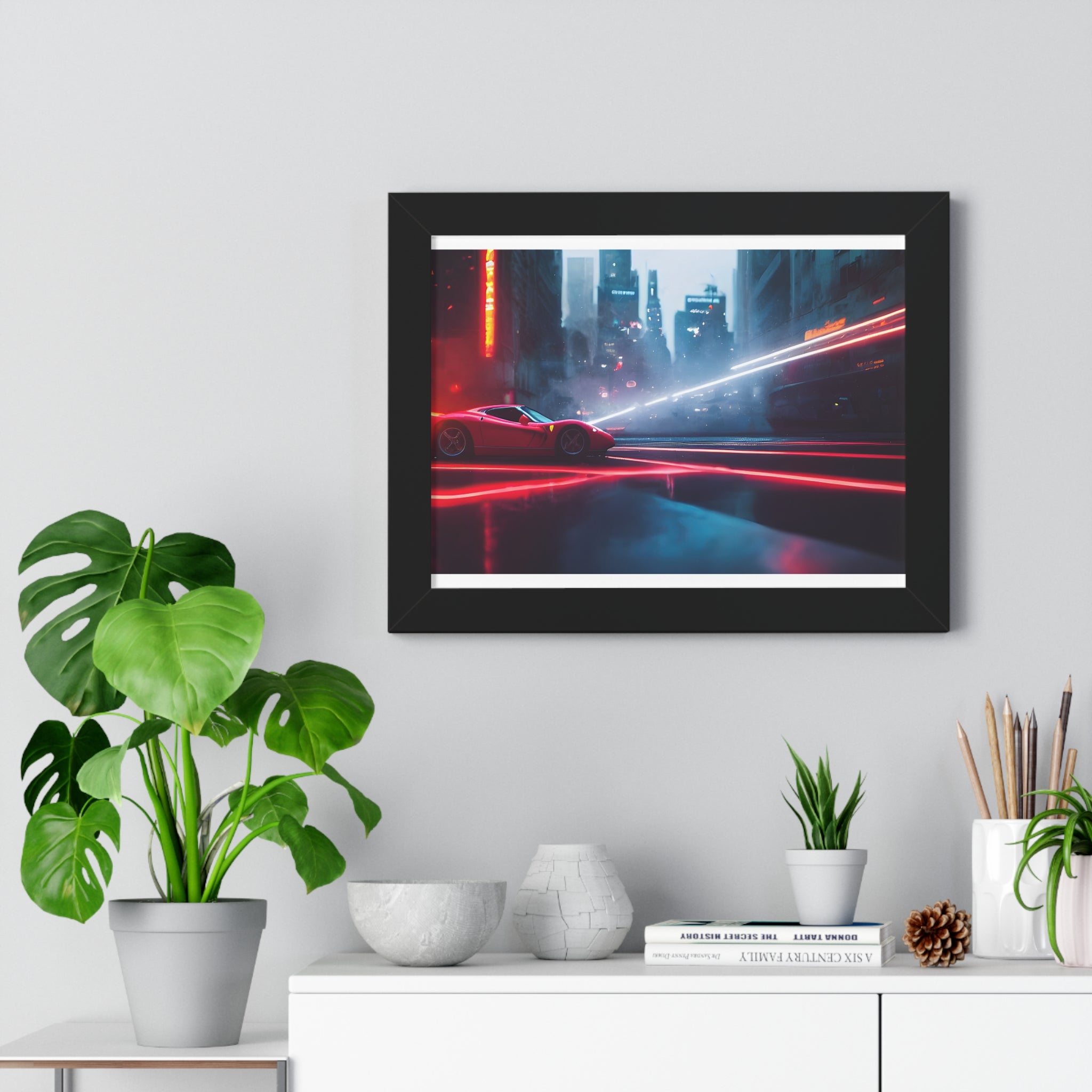 Dazzling Framed Supercar Poster – Red Ferrari F50