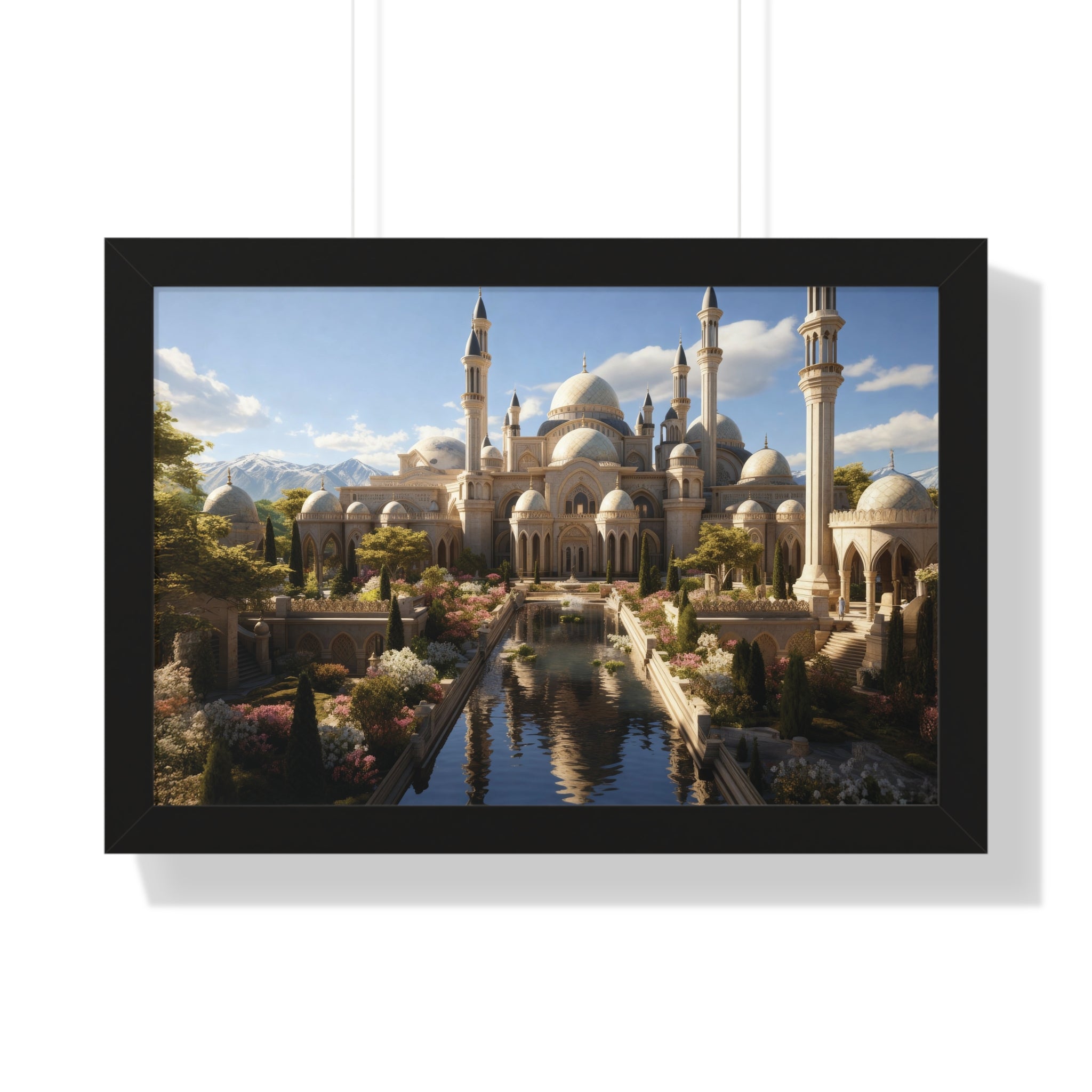 Palace of Stillness – Framed Islamic Garden Reflections Wall Art