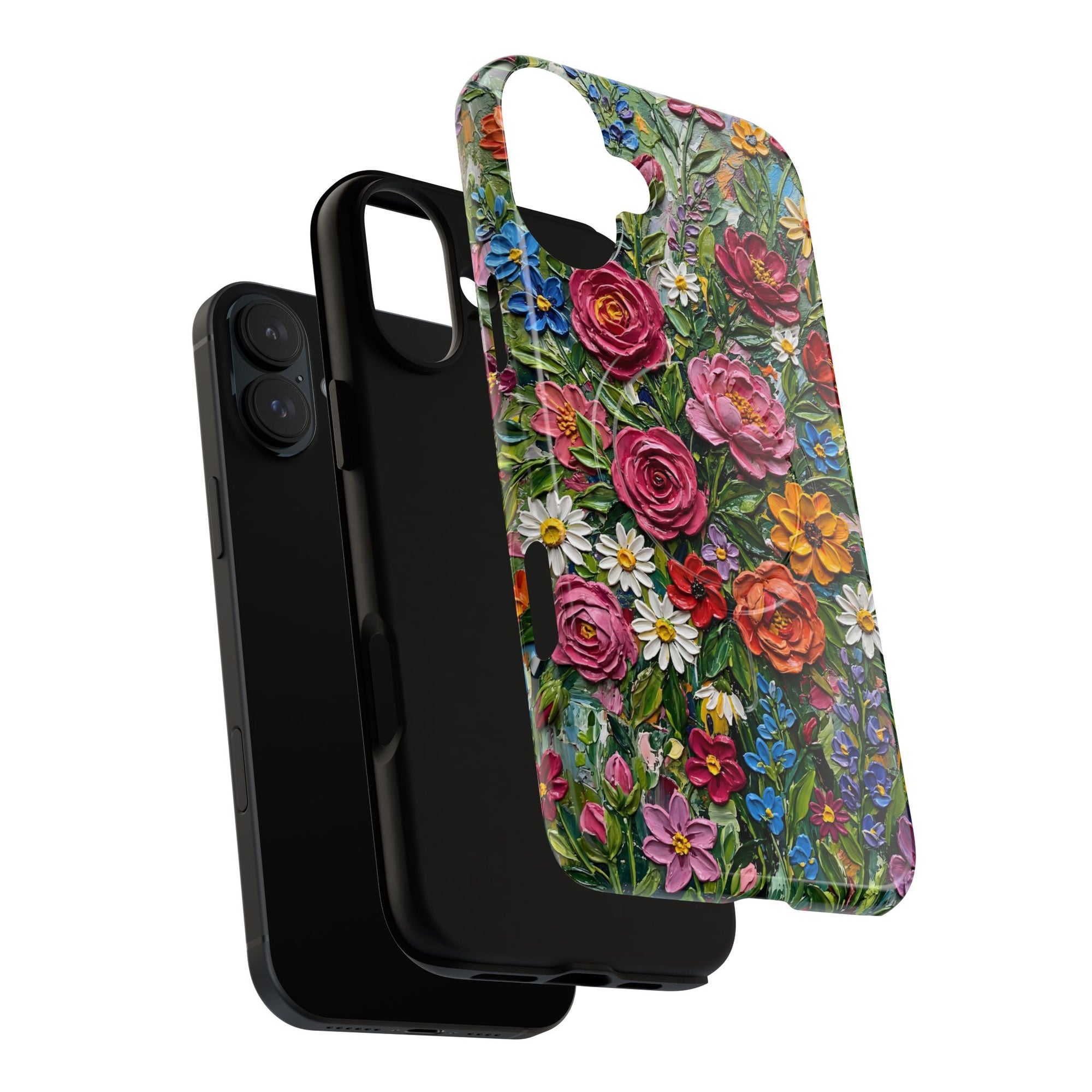 Painted Textured Style Floral Garden iPhone Case (MagSafe®)