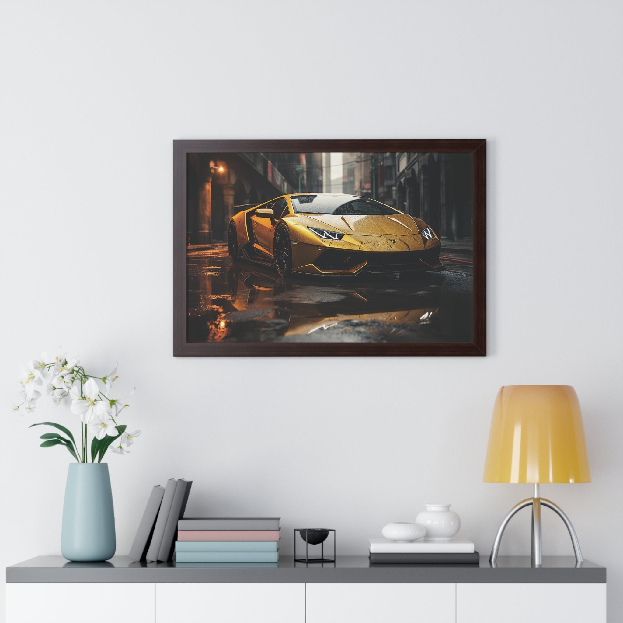 Golden Lamborghini Aventador – Luxury Supercar Wall Art